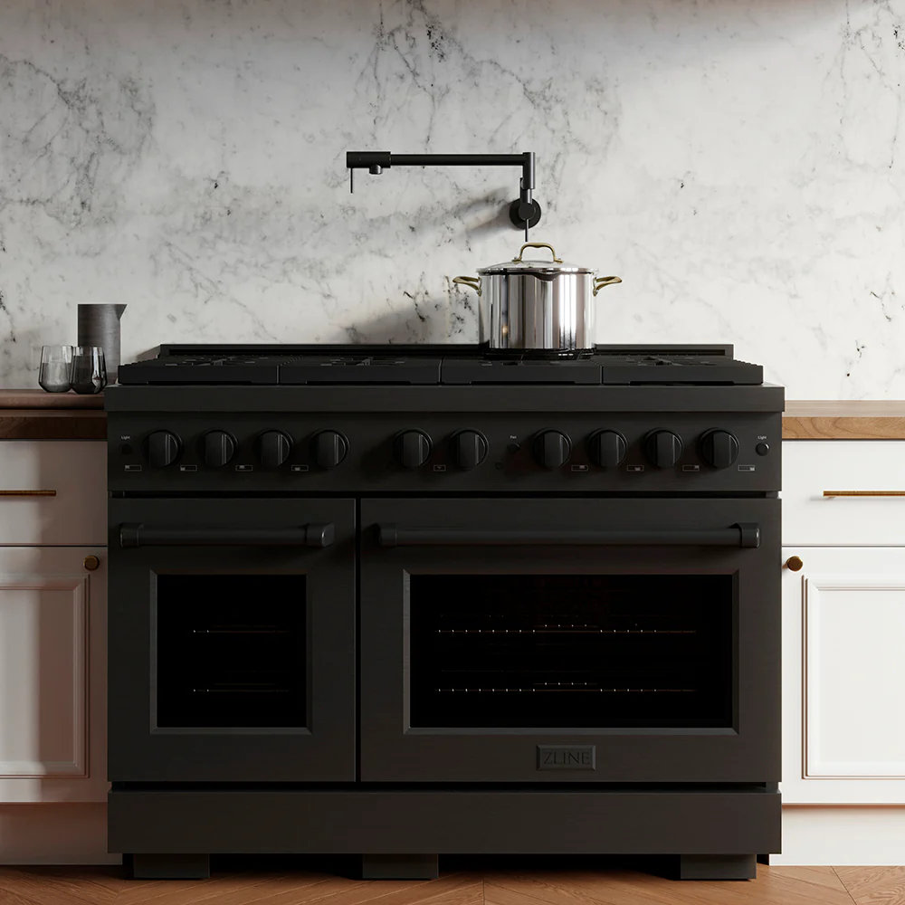 ZLINE 48 in. 6.7 cu. ft. Paramount Dual Fuel Range with 8 Burner DuoPro™ Cooktop and Dual Ovens in Black Stainless Steel (PSDRB-48) - Image 15