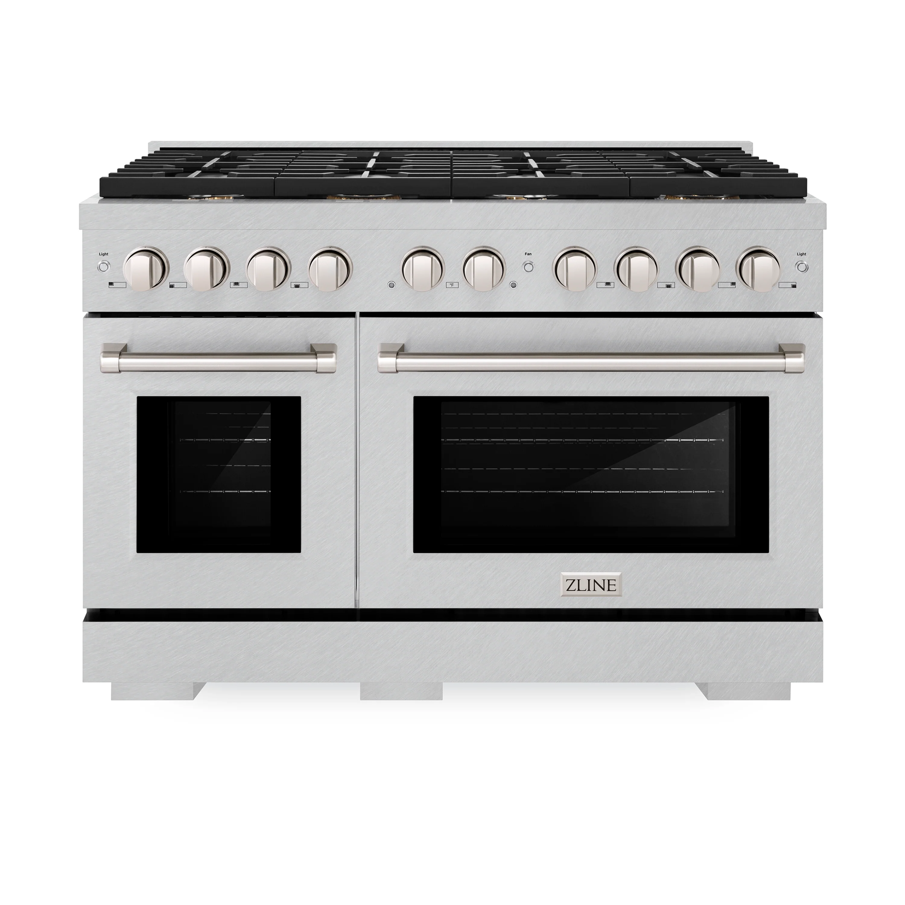 ZLINE 48 in. 6.7 cu. ft. Paramount Double Oven Dual Fuel Range in Satin Stainless Steel with 8 Brass Burners (SDRS-BR-48) - Image 5