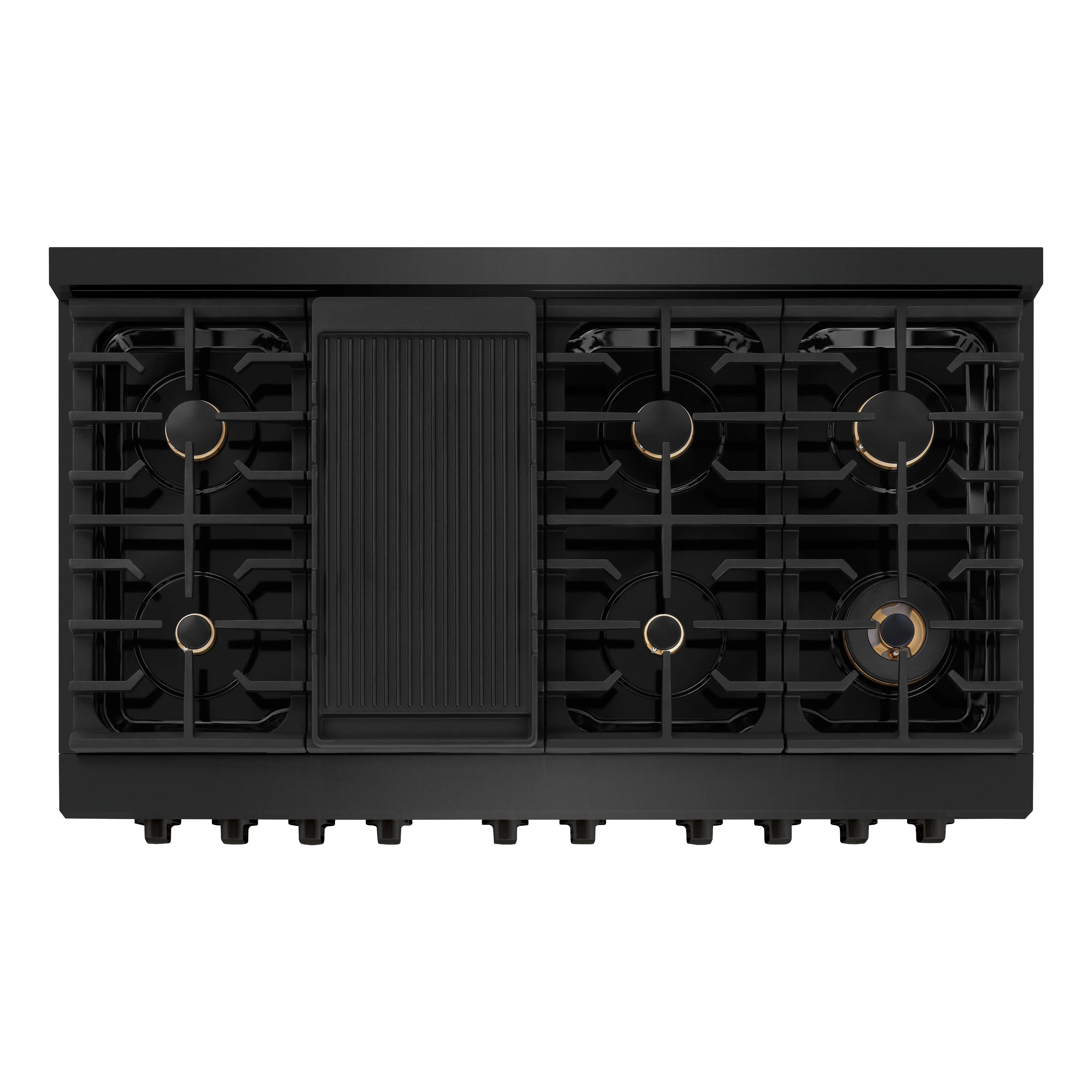 ZLINE 48 in. 6.7 cu. ft. Paramount Double Oven Gas Range in Black Stainless Steel with 8 Brass Burners (SGRB-BR-48) - Image 7