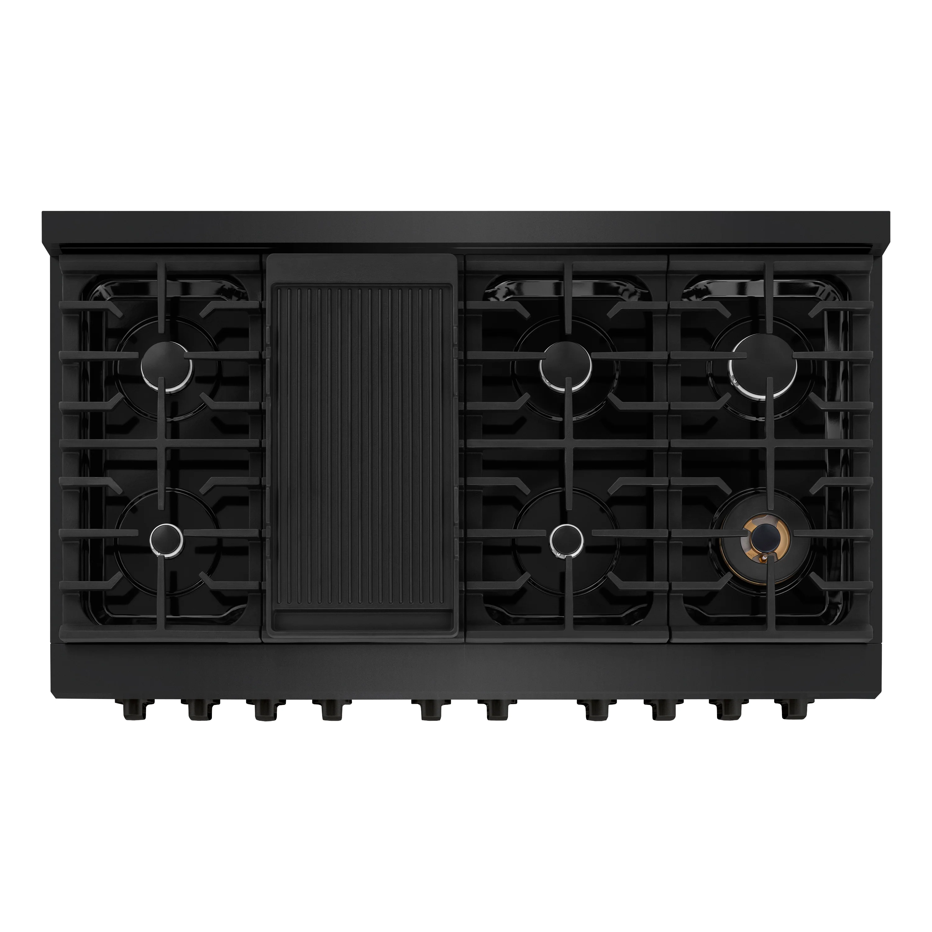 ZLINE 48 in. 6.7 cu. ft. Paramount Double Oven Gas Range with 8 Burner Cooktop in Black Stainless Steel (SGRB-48) - Image 8
