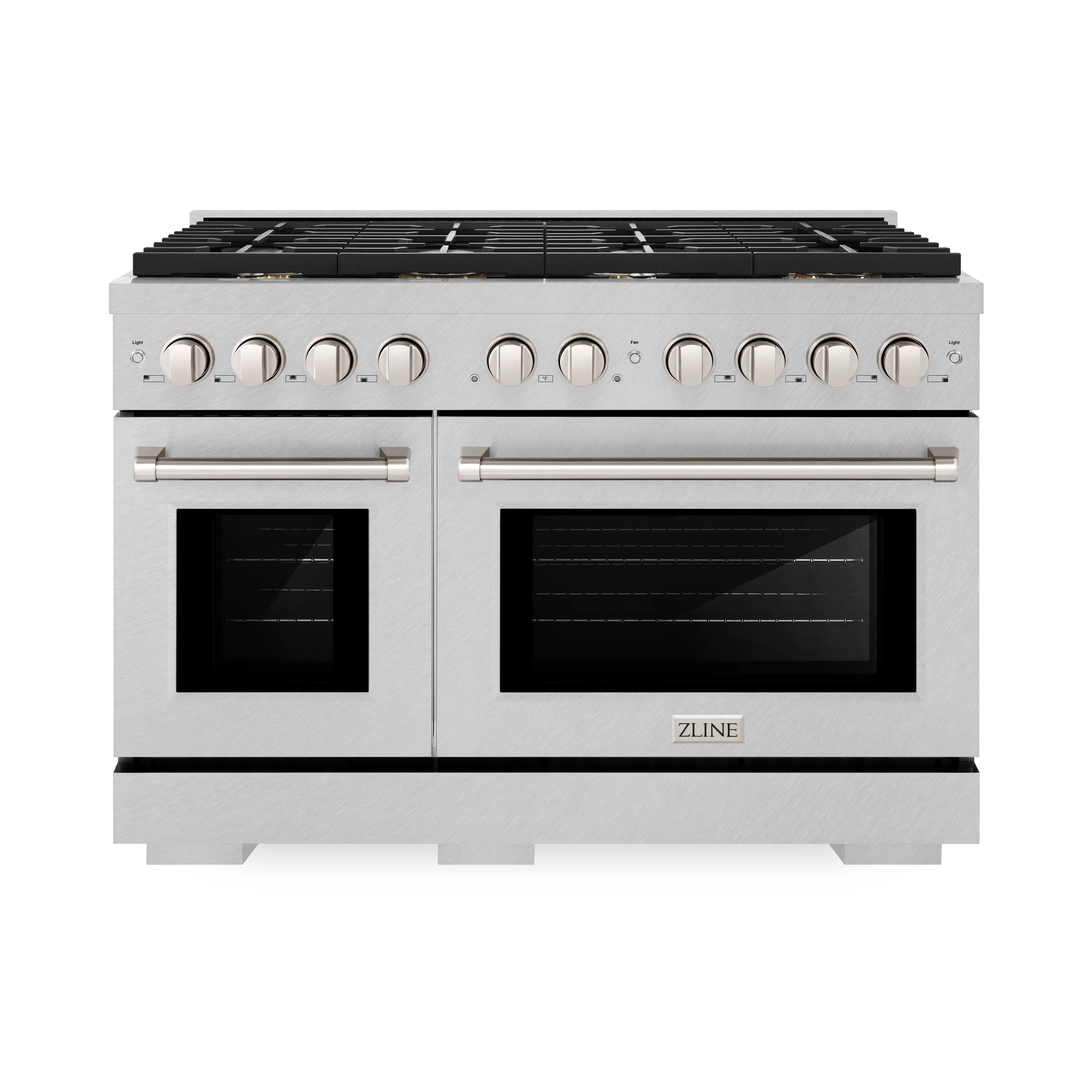 ZLINE 48 in. 6.7 cu. ft. Paramount Double Oven Gas Range in Satin Stainless Steel with 8 Brass Burners (SGRS-BR-48) - Image 5