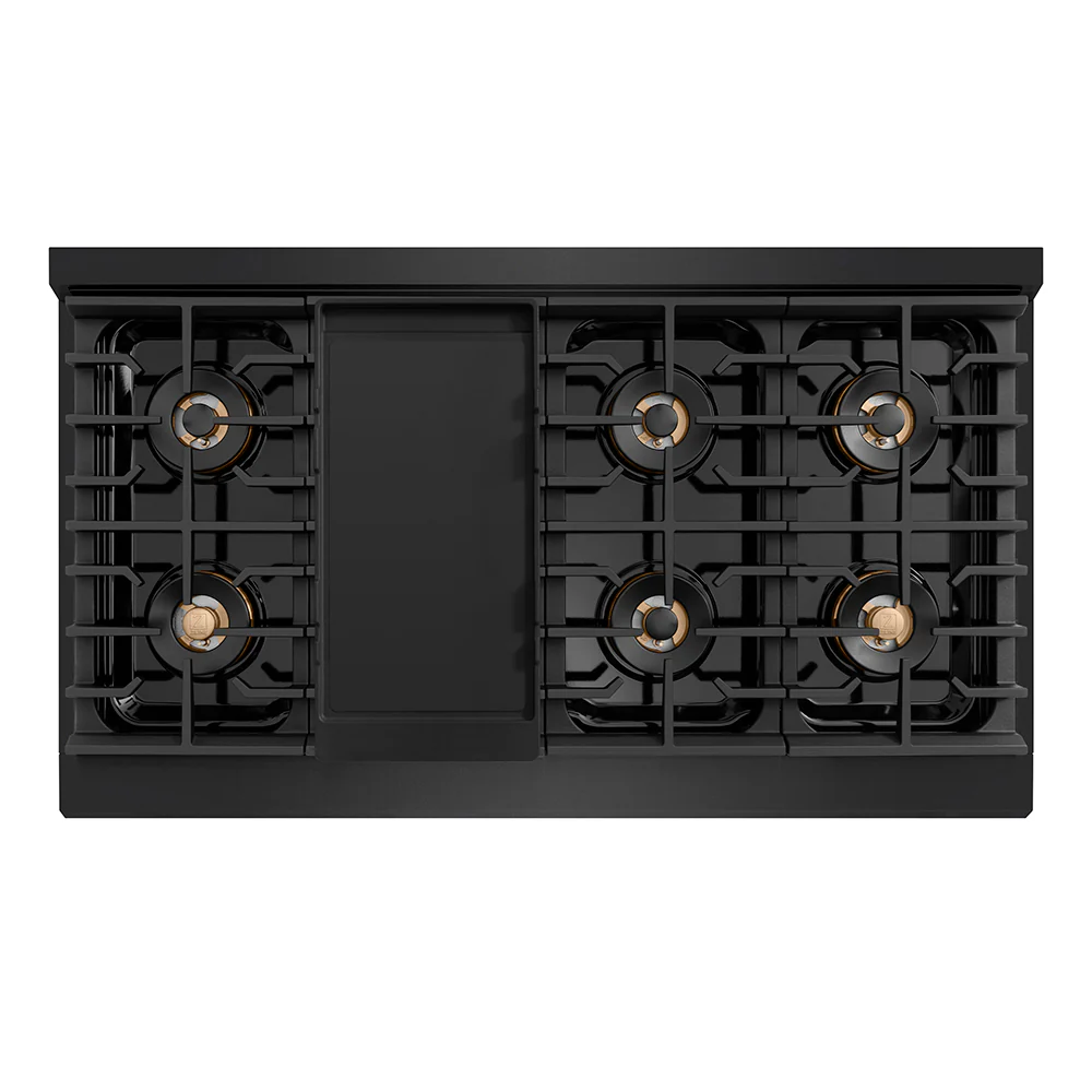ZLINE 48 in. Paramount Gas Rangetop with 8 Burner DuoPro™ Cooktop in Black Stainless Steel (PSRTB-48) - Image 2