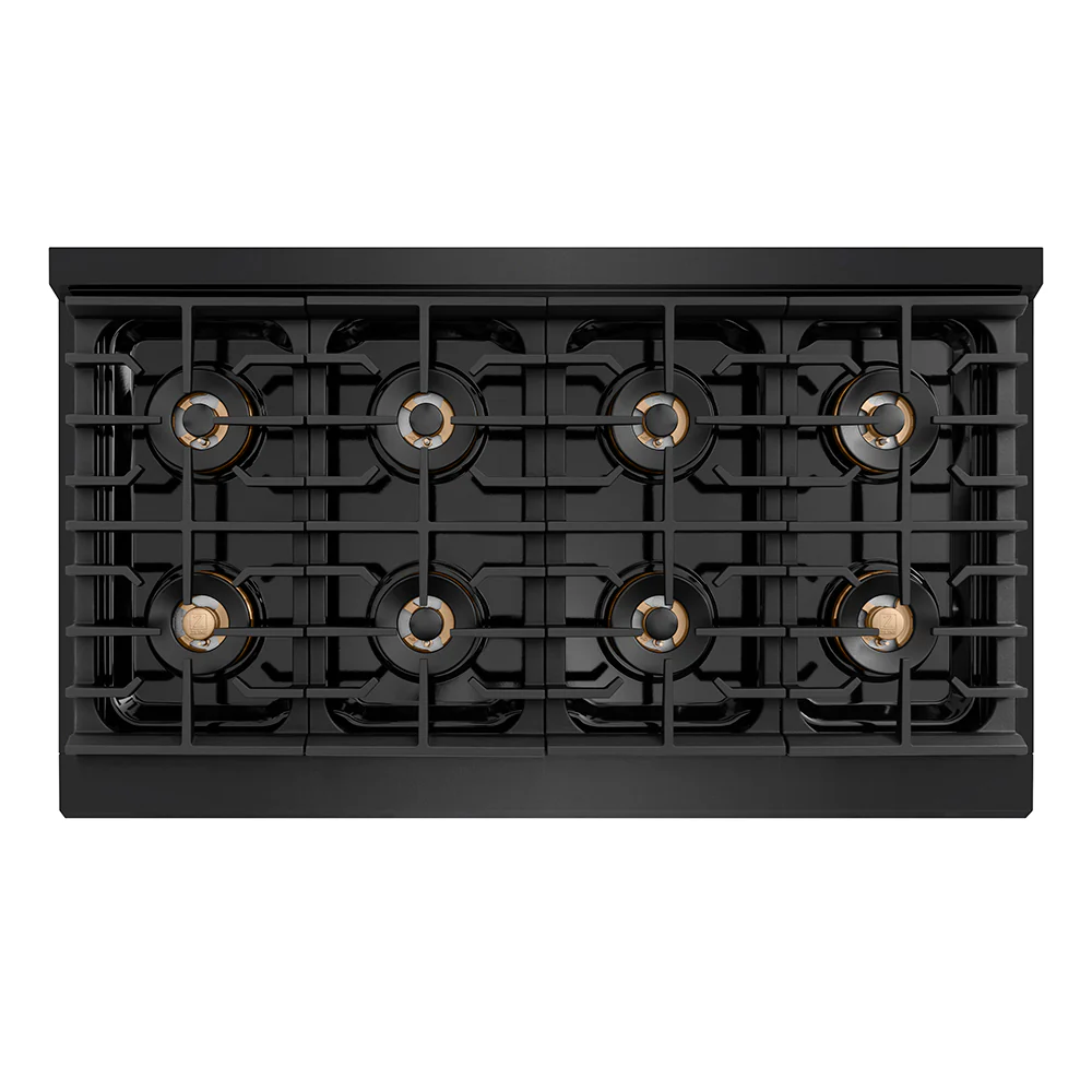 ZLINE 48 in. Paramount Gas Rangetop with 8 Burner DuoPro™ Cooktop in Black Stainless Steel (PSRTB-48) - Image 3
