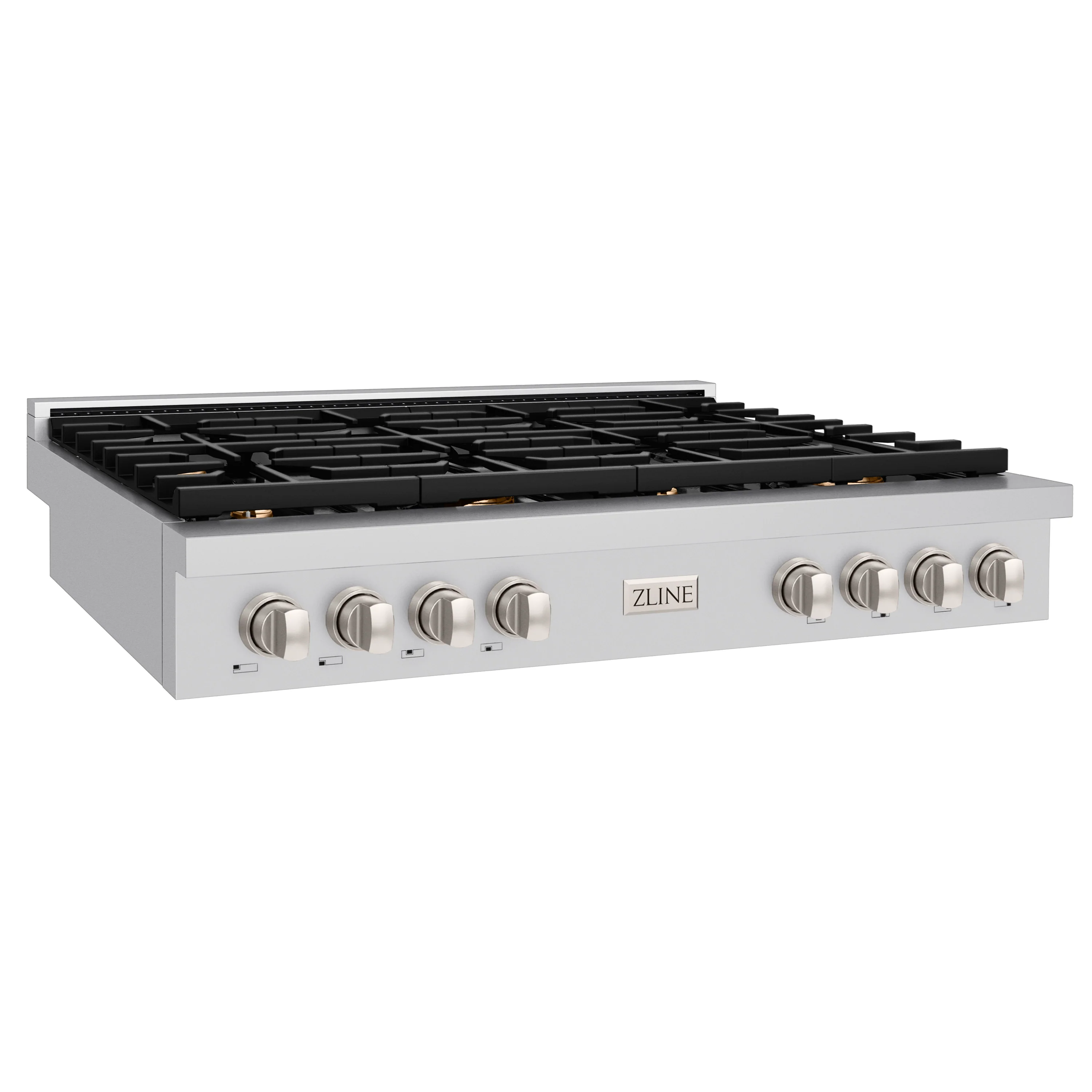 ZLINE 48 in. Paramount Gas Rangetop with 8 Brass Burners and Porcelain Cooktop in Stainless Steel (SRT-BR-48) - Image 2