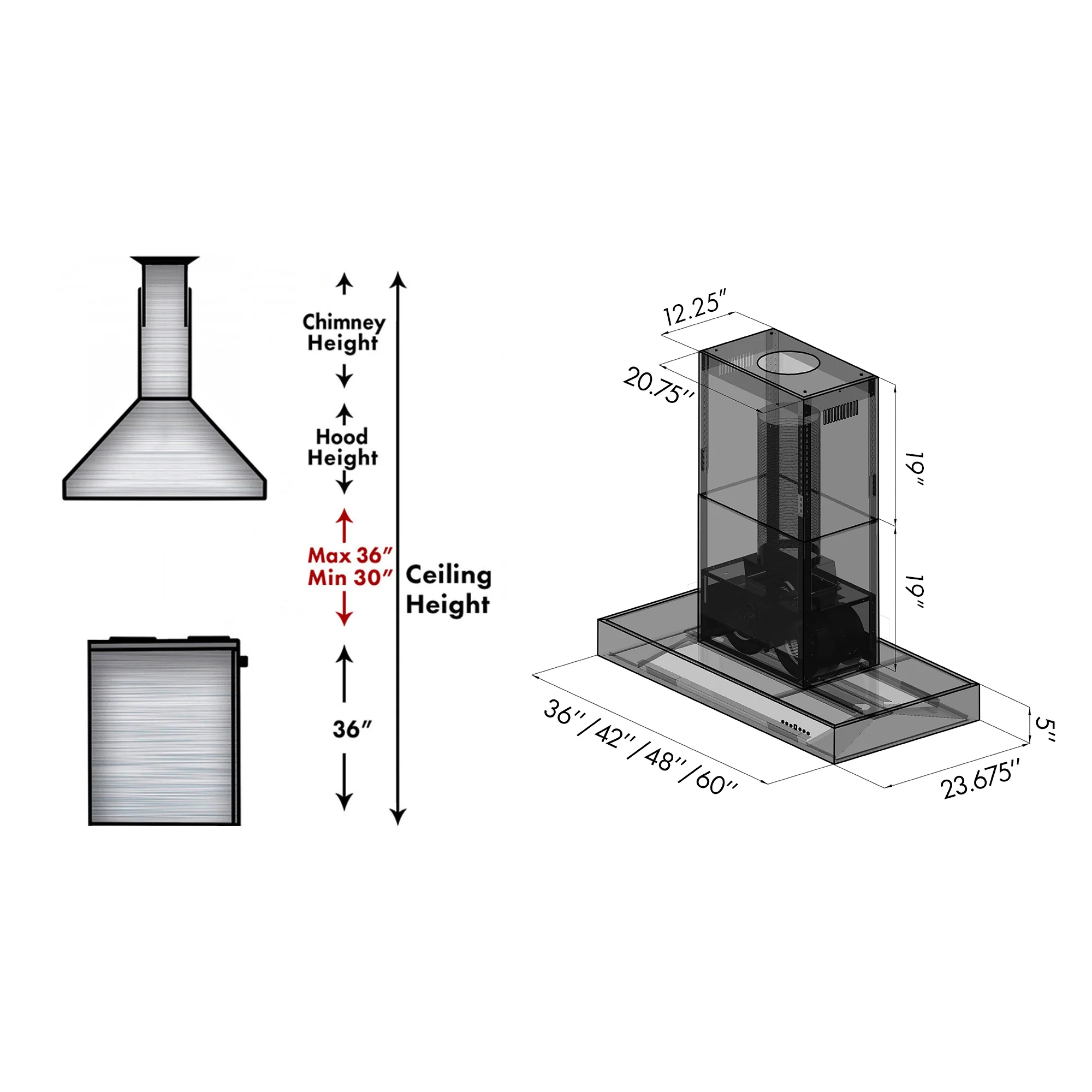 ZLINE 48" Ducted Professional Island Mount Range Hood in Stainless Steel (KECOMi-48) - Image 8
