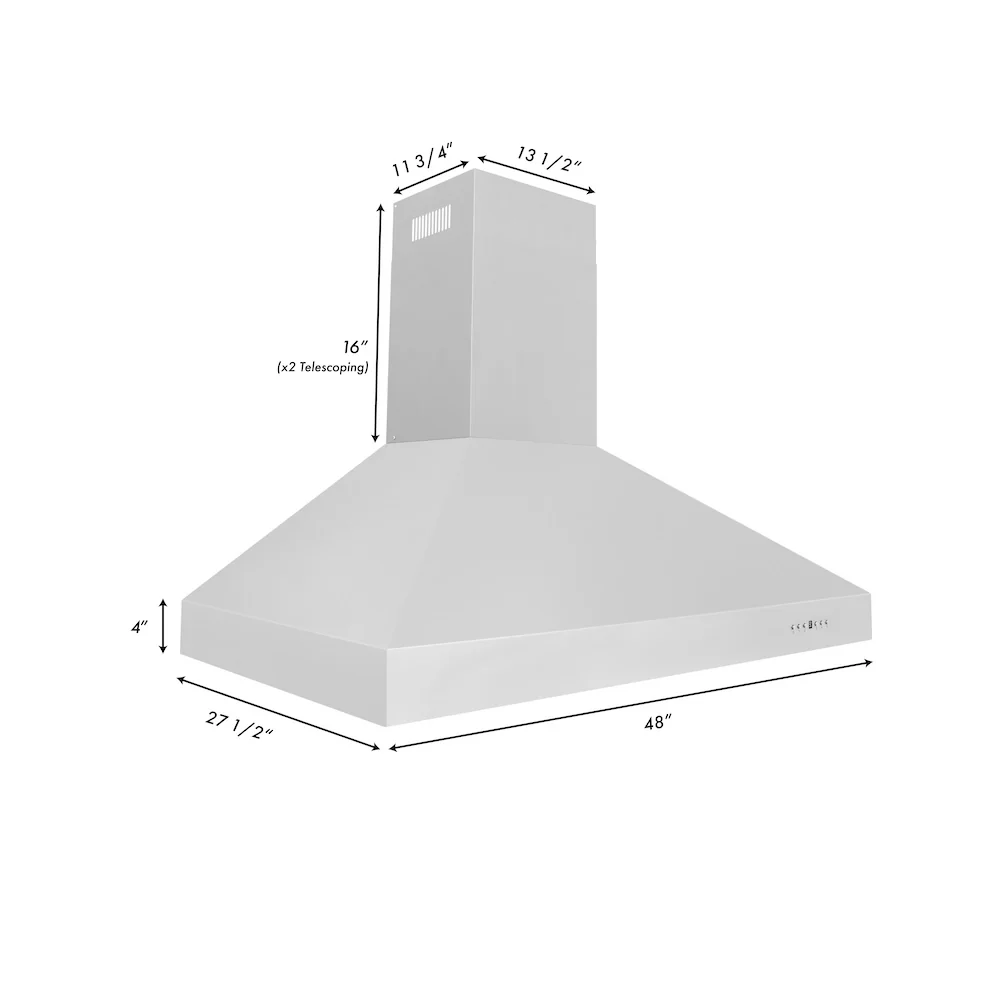 ZLINE 48" Professional Ducted Wall Mount Range Hood in Stainless Steel (697-48) - Image 10