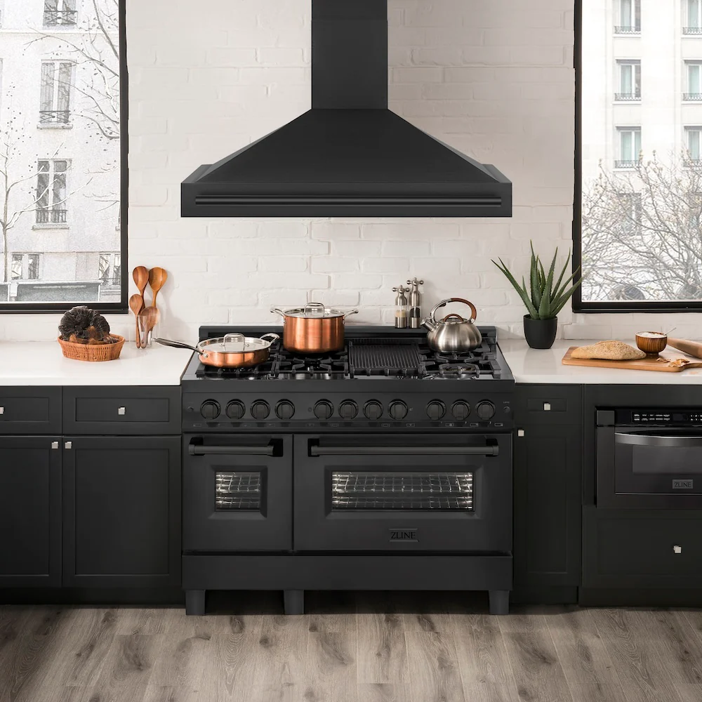 ZLINE 48" Black Stainless Steel Range Hood with Black Stainless Steel Handle (BS655-48-BS) - Image 2