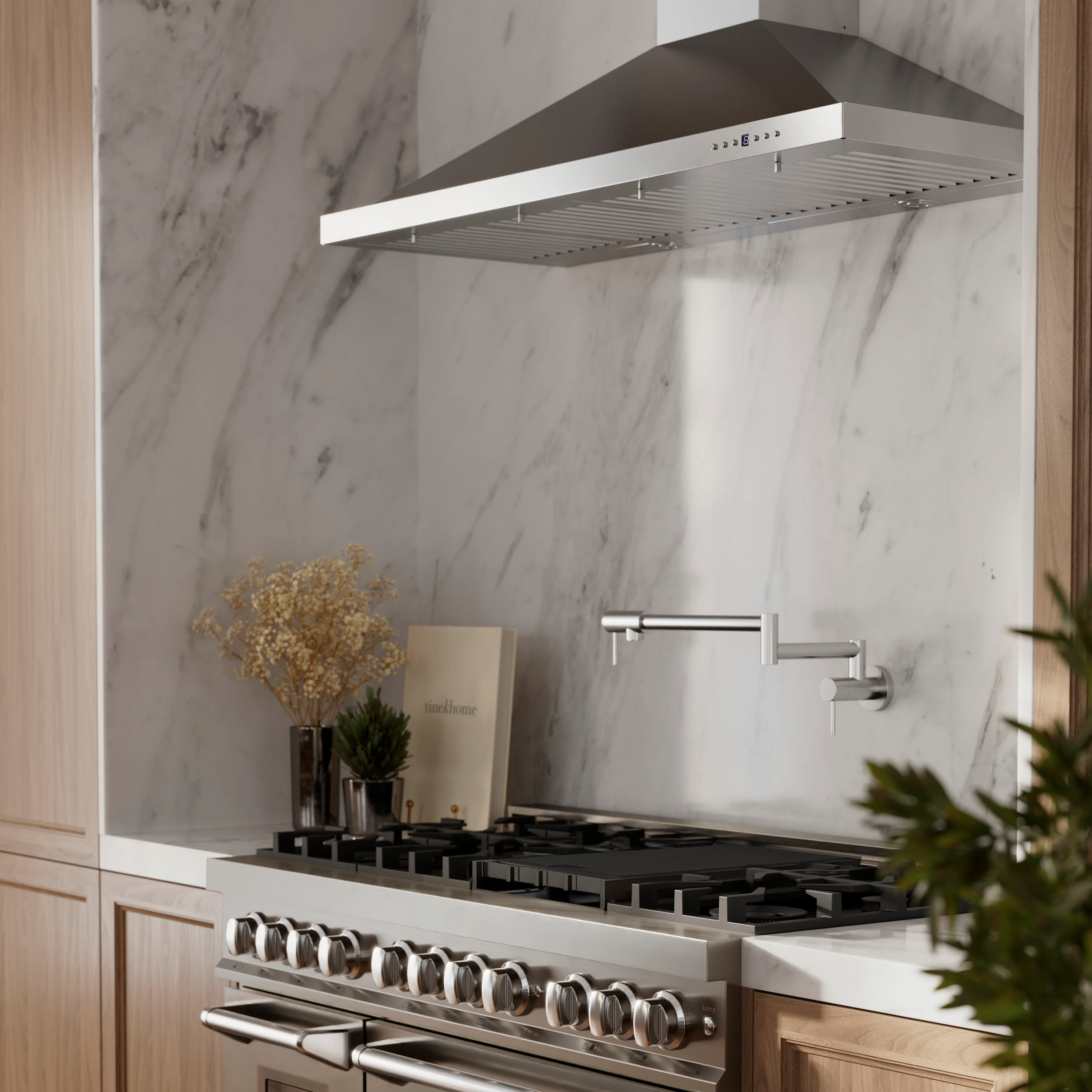 ZLINE 48" Convertible Vent Wall Mount Range Hood in Stainless Steel with Crown Molding (KBCRN-48) - Image 3