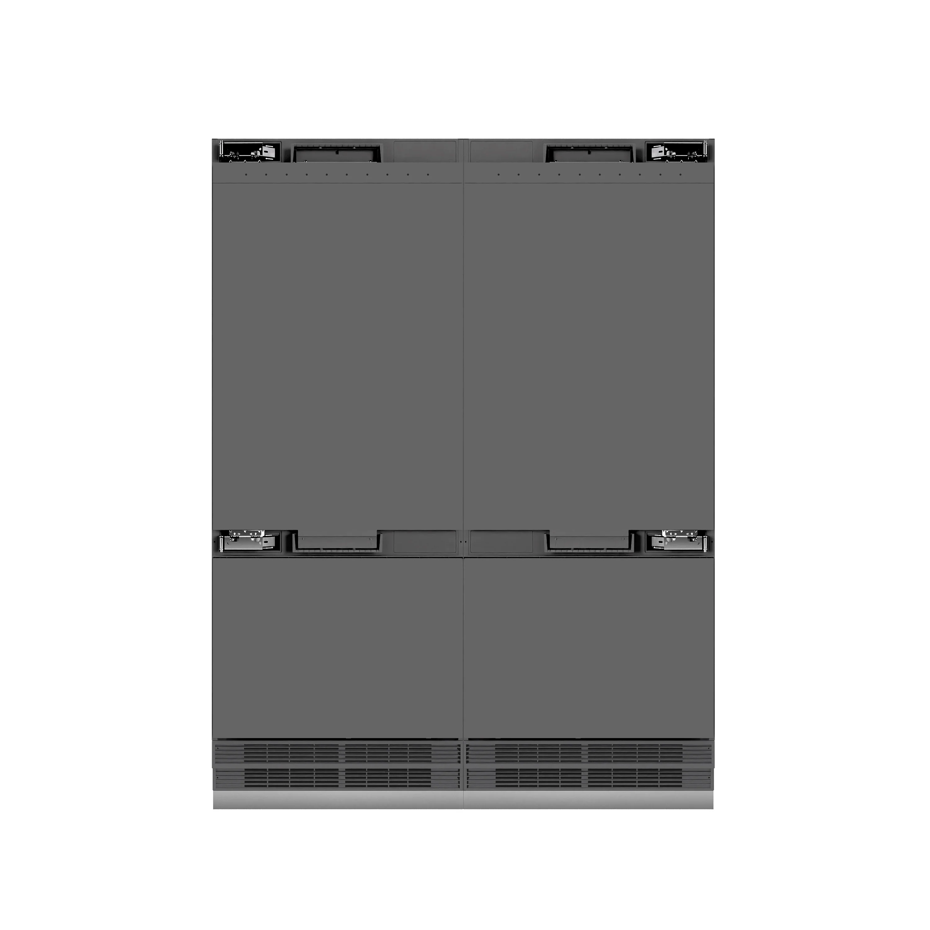ZLINE 60 in. 32.2 cu. ft. Panel Ready French Door Built-In Bottom Freezer Refrigerator with Water Dispensers and Ice Makers with Graphite Gray Interior (GRBIV-60) - Image 7