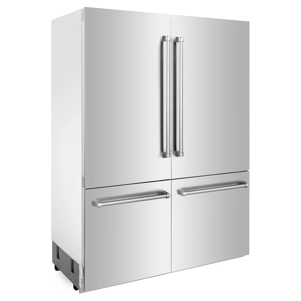 ZLINE 60 in. 32.2 cu. ft. French Door Built-In Bottom Freezer Refrigerator with Water Dispensers and Ice Makers in Stainless Steel (RBIV-304-60) - Image 6
