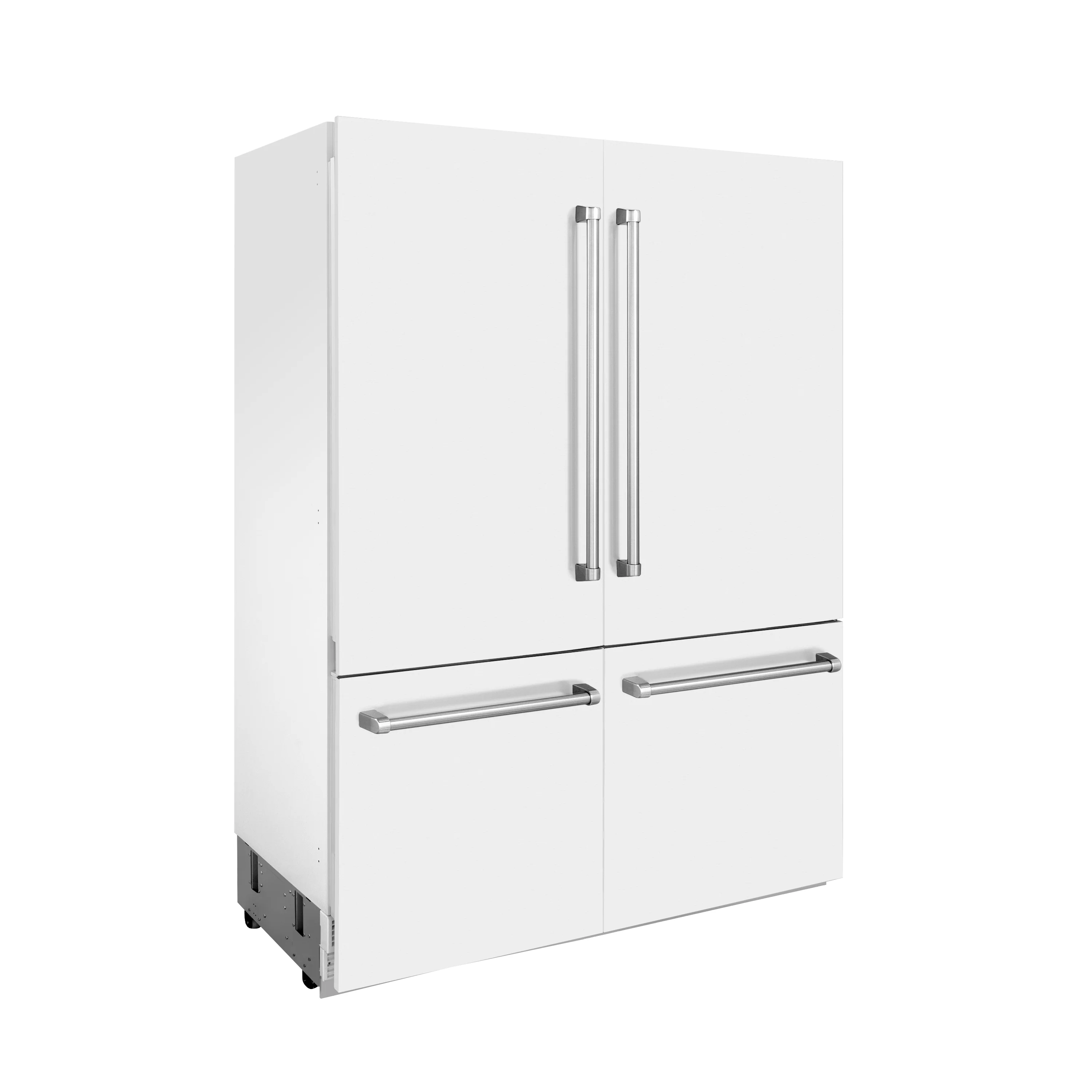 ZLINE 60 in. 32.2 cu. ft. French Door Built-In Bottom Freezer Refrigerator with Water Dispensers and Ice Makers in White Matte (RBIV-WM-60) - Image 6