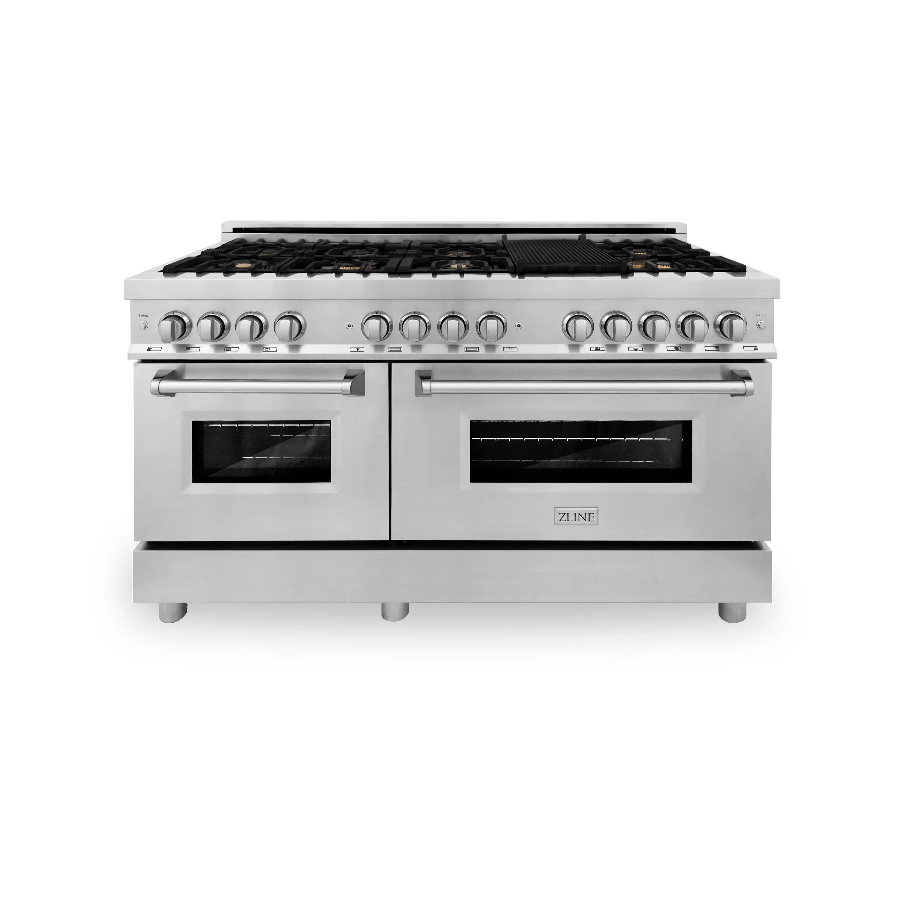 ZLINE 60 in. 7.4 cu. ft. Legacy Dual Fuel Range with 9 Burner Gas Cooktop and 2 Electric Convection Ovens - Image 2