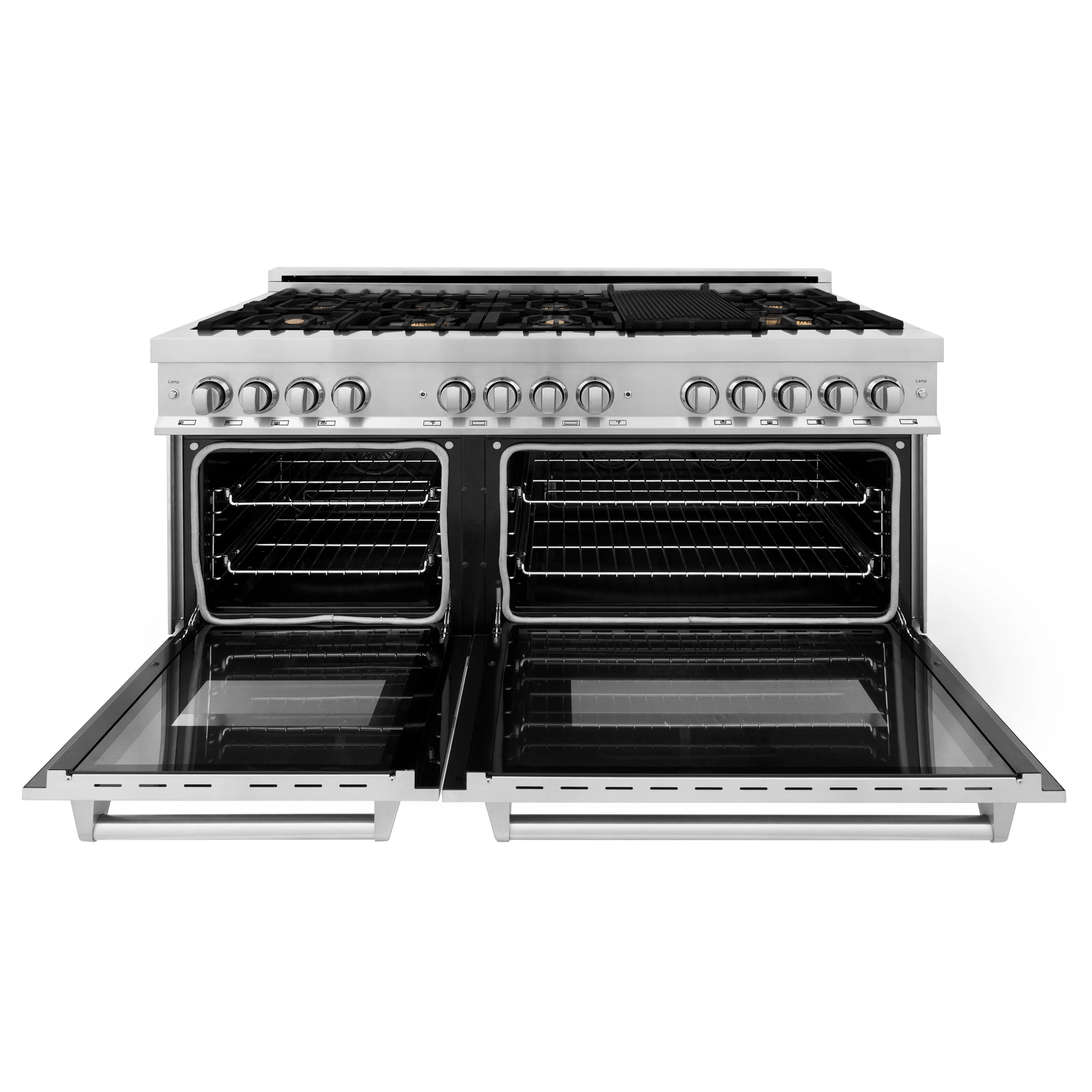 ZLINE 60 in. 7.4 cu. ft. Legacy Dual Fuel Range with 9 Burner Gas Cooktop and 2 Electric Convection Ovens - Image 3