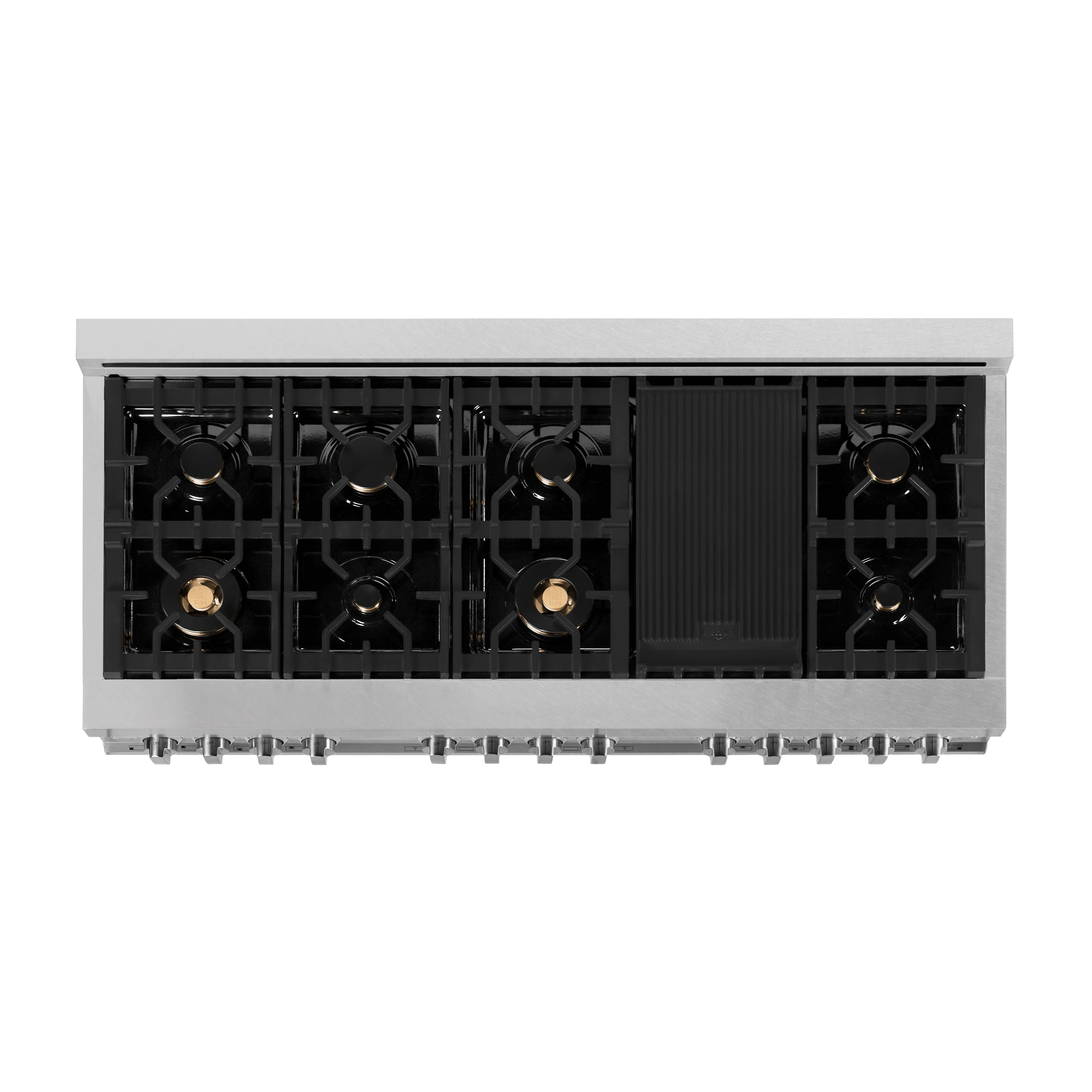 ZLINE 60 in. 7.4 cu. ft. Legacy Dual Fuel Range with Gas Cooktop and 2 Electric Convection Ovens in Satin Stainless Steel with 8 Brass Burners and Griddle (RAS-SN-BR-GR-60) - Image 9