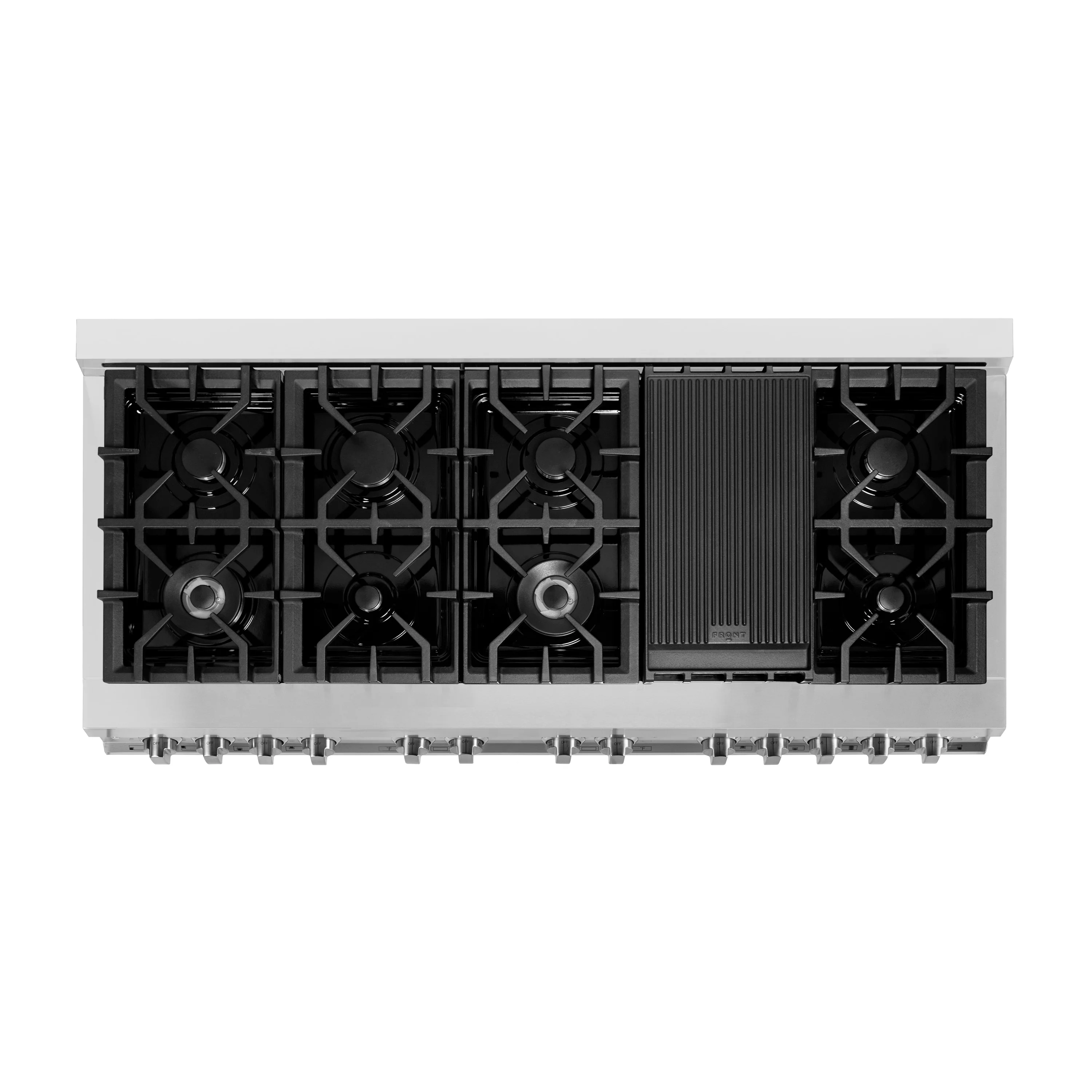 ZLINE 60 in. 7.4 cu. ft. Legacy Dual Fuel Range with 9 Burner Gas Cooktop and 2 Electric Convection Ovens in Stainless Steel and Red Matte Doors (RA-RM-60) - Image 9