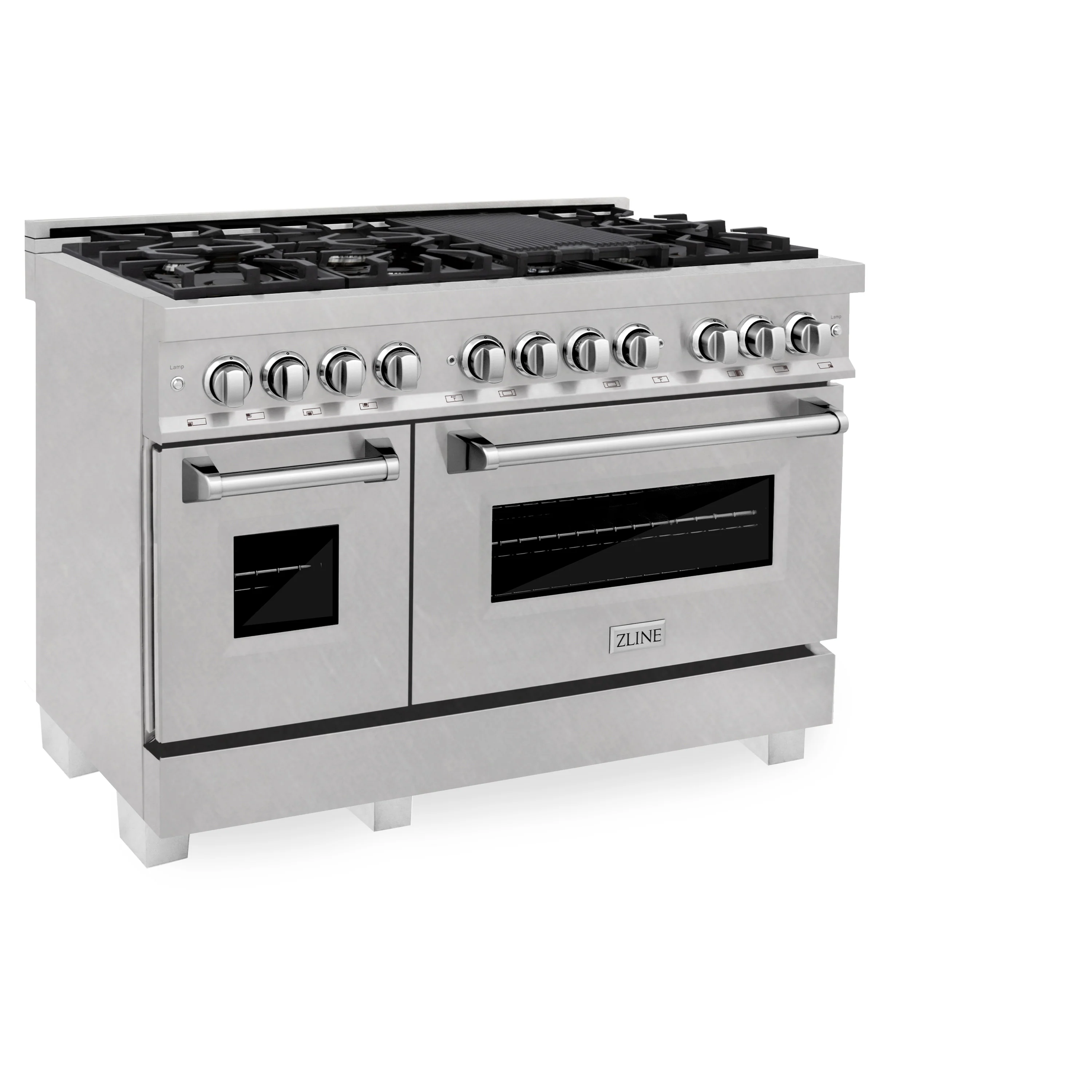 ZLINE 60 in. 7.4 cu. ft. Legacy Dual Fuel Range with 9 Burner Gas Cooktop and 2 Electric Convection Ovens in Satin Stainless Steel (RAS-SN-60) - Image 6