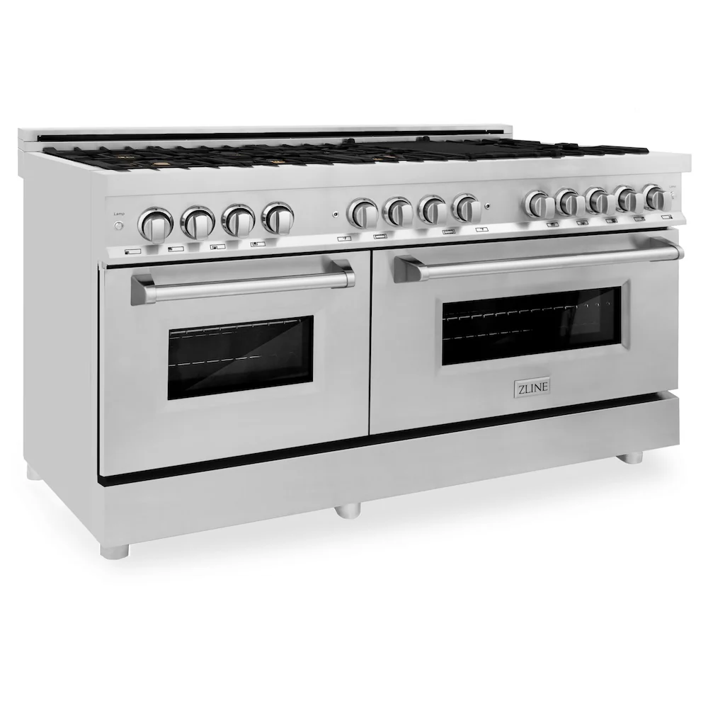 ZLINE 60 in. 7.4 cu. ft. Legacy Dual Fuel Range with Gas Cooktop and 2 Electric Convection Ovens in Stainless Steel with 8 Brass Burners (RA-BR-60) - Image 5