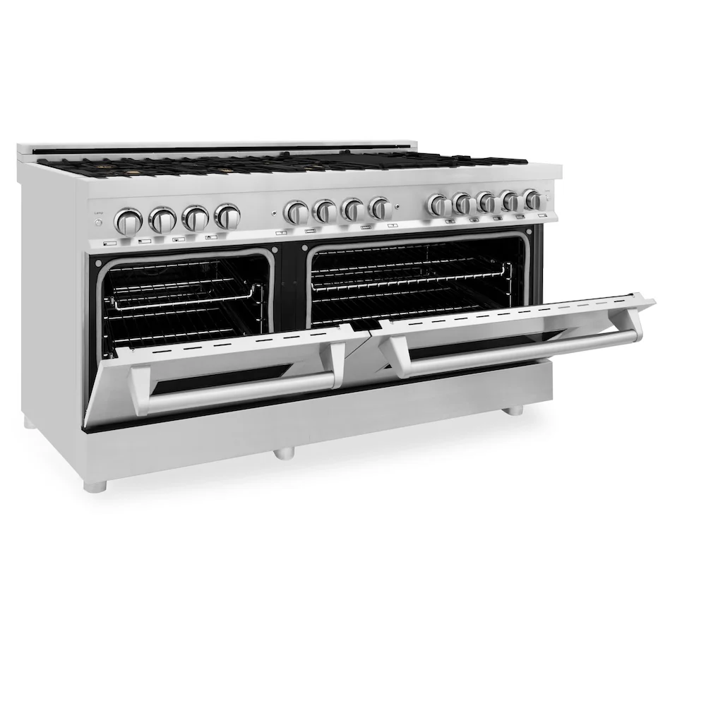 ZLINE 60 in. 7.4 cu. ft. Legacy Dual Fuel Range with Gas Cooktop and 2 Electric Convection Ovens in Stainless Steel with 8 Brass Burners (RA-BR-60) - Image 7