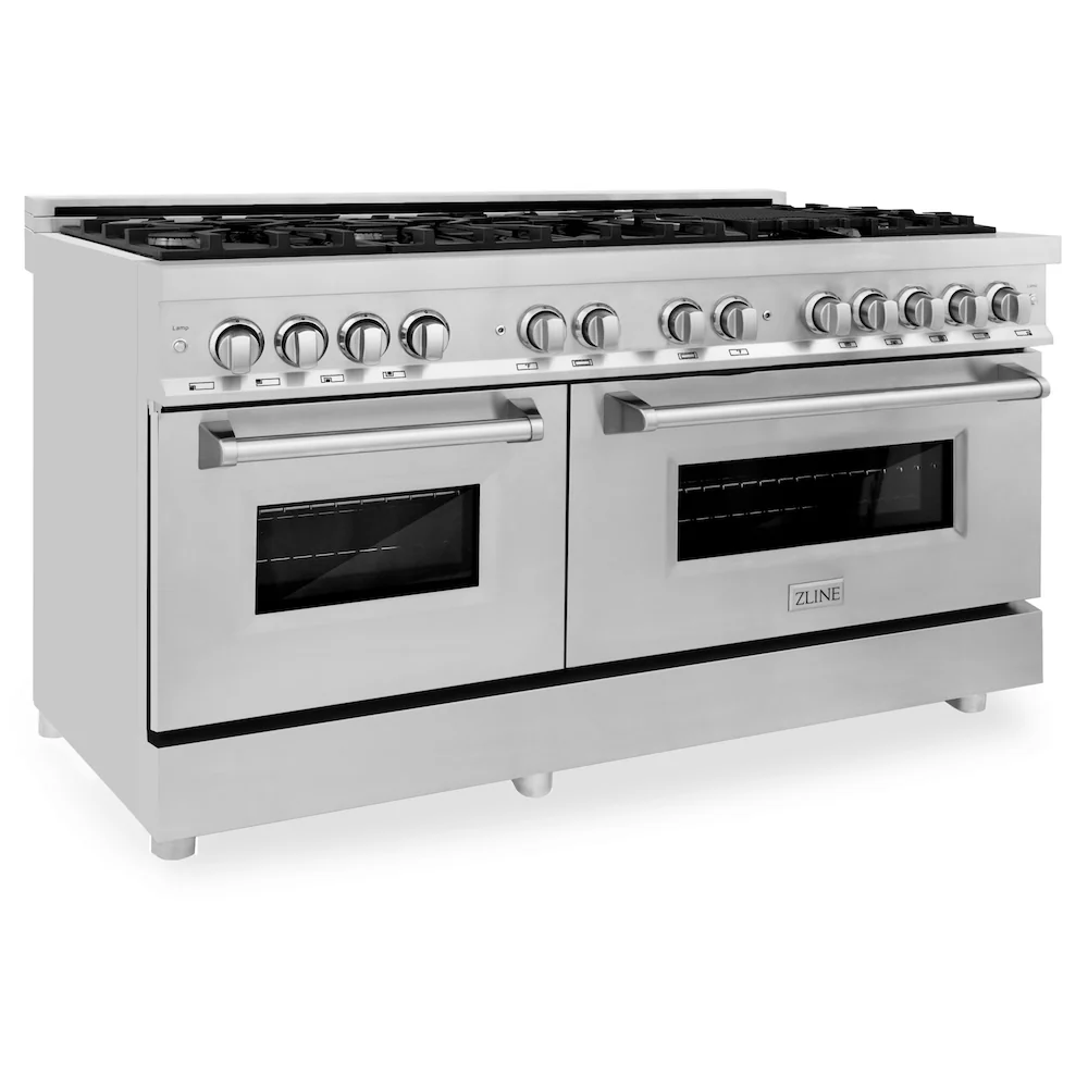 ZLINE 60 in. 7.4 cu. ft. Legacy Dual Fuel Range with 9 Burner Gas Cooktop and 2 Electric Convection Ovens in Stainless Steel (RA60) - Image 4