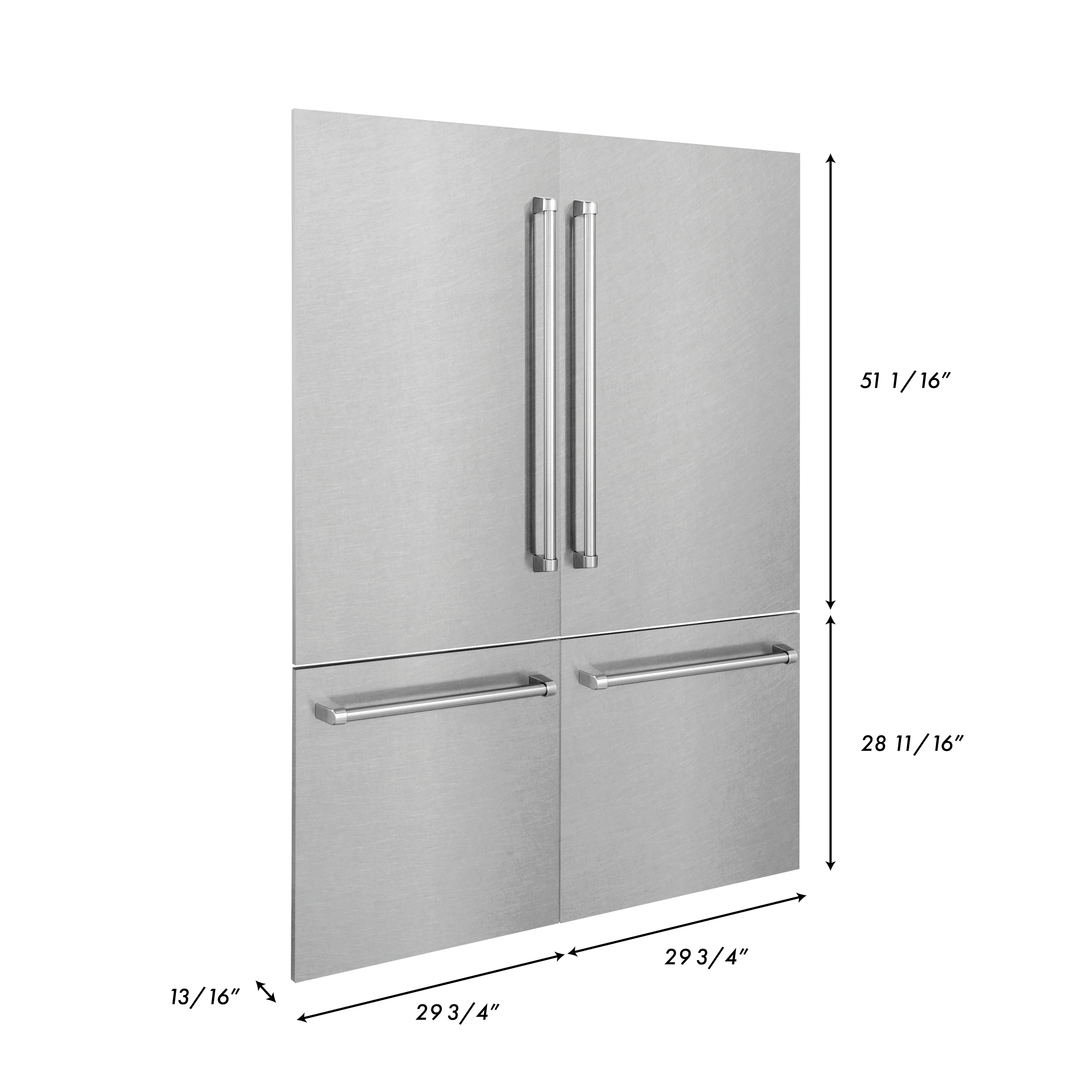 ZLINE 60 in. Refrigerator Panels in Satin Stainless Steel for a 60 in. Built-in Refrigerator (RPBIV-SN-60) - Image 7