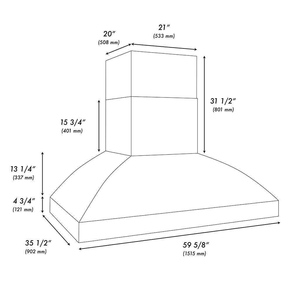 ZLINE 60 in. Wall Mount Outdoor Grill Hood (GOW2-60) - Image 9