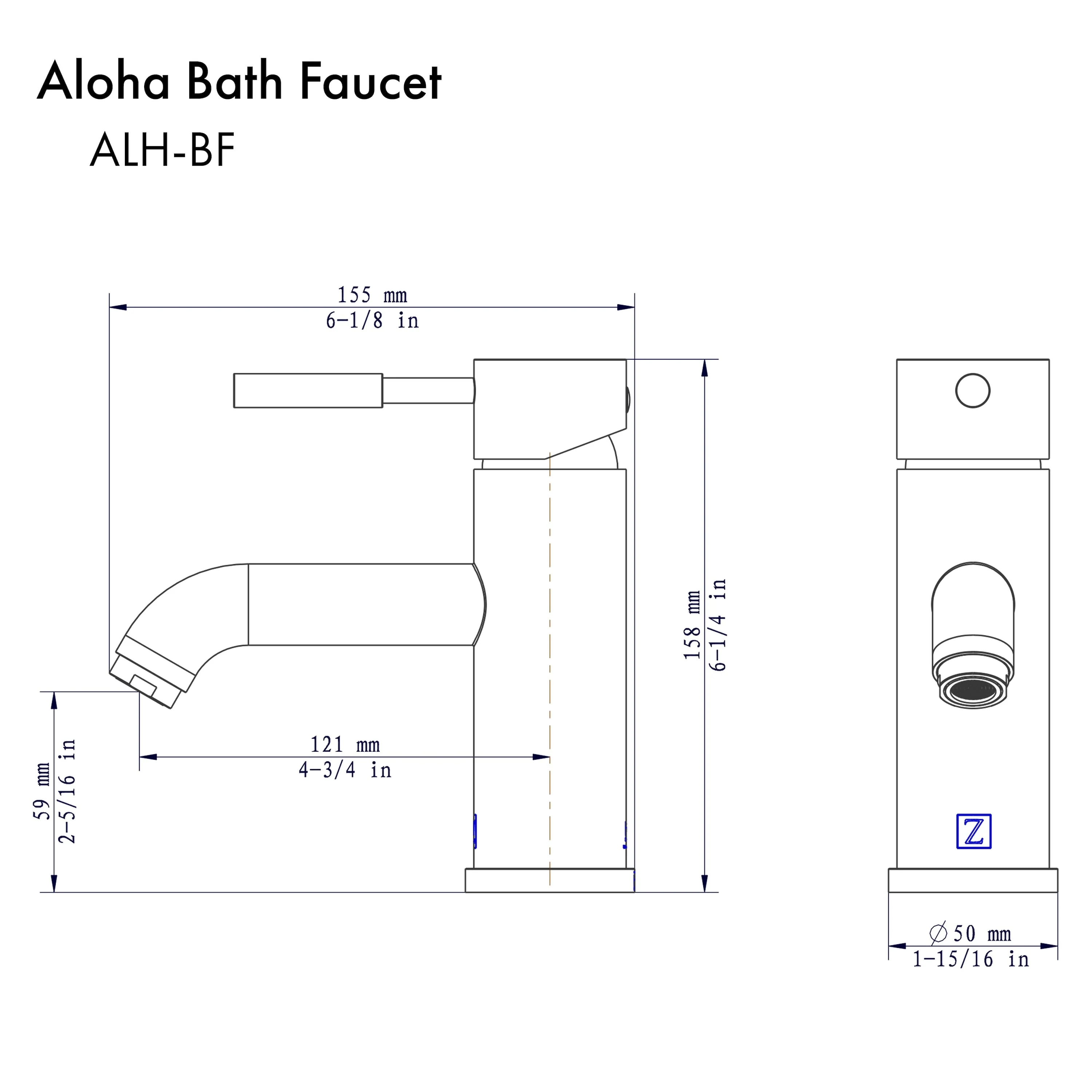 ZLINE Aloha Single Handle Bath Faucet in Champagne Bronze (ALH-BF-CB) - Image 6