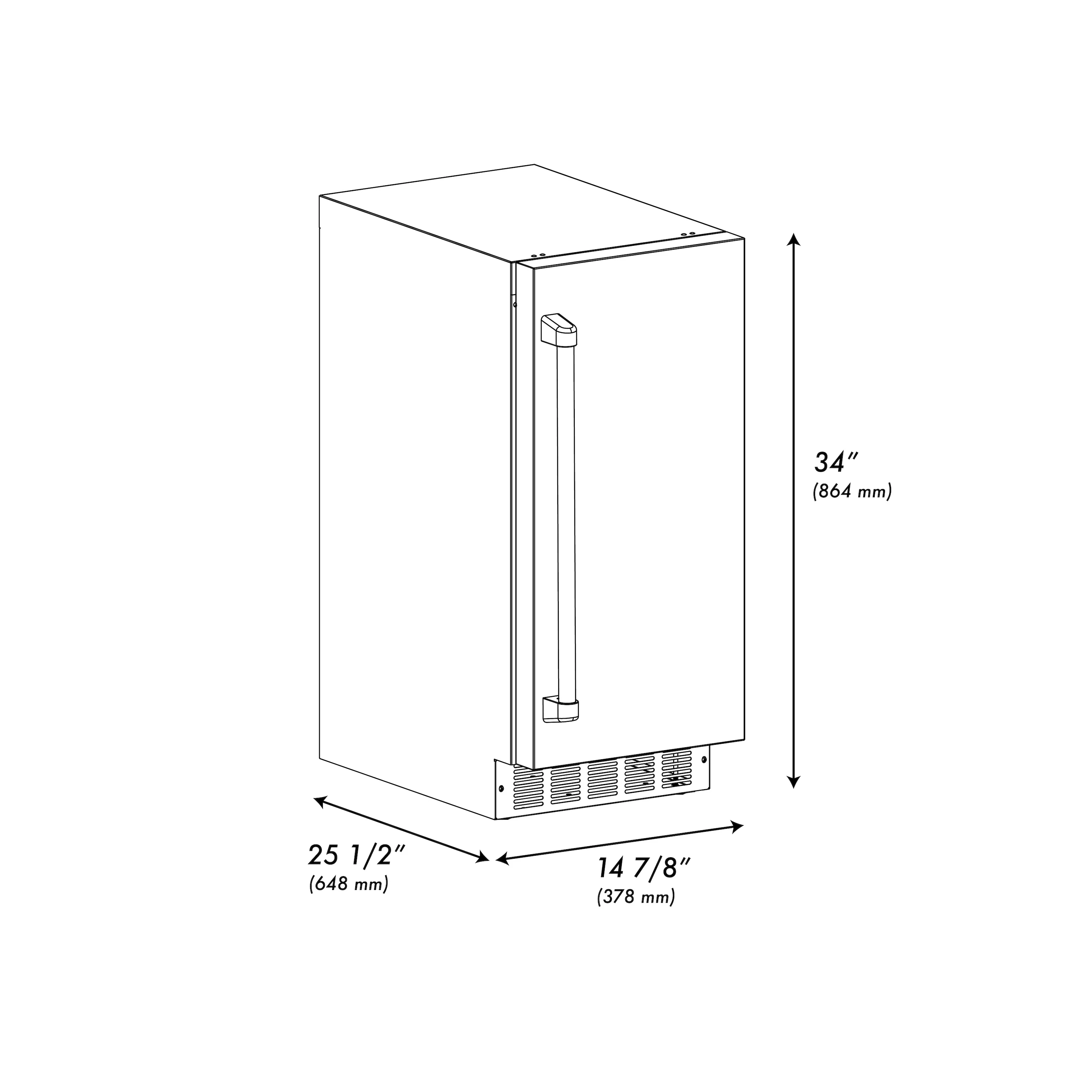 ZLINE Autograph Edition 15 in. Touchstone Clear Cube Ice Maker with Drain Pump and Black Matte Door with Champagne Bronze Handle (ICCDZ-BLM-15-CB) - Image 8