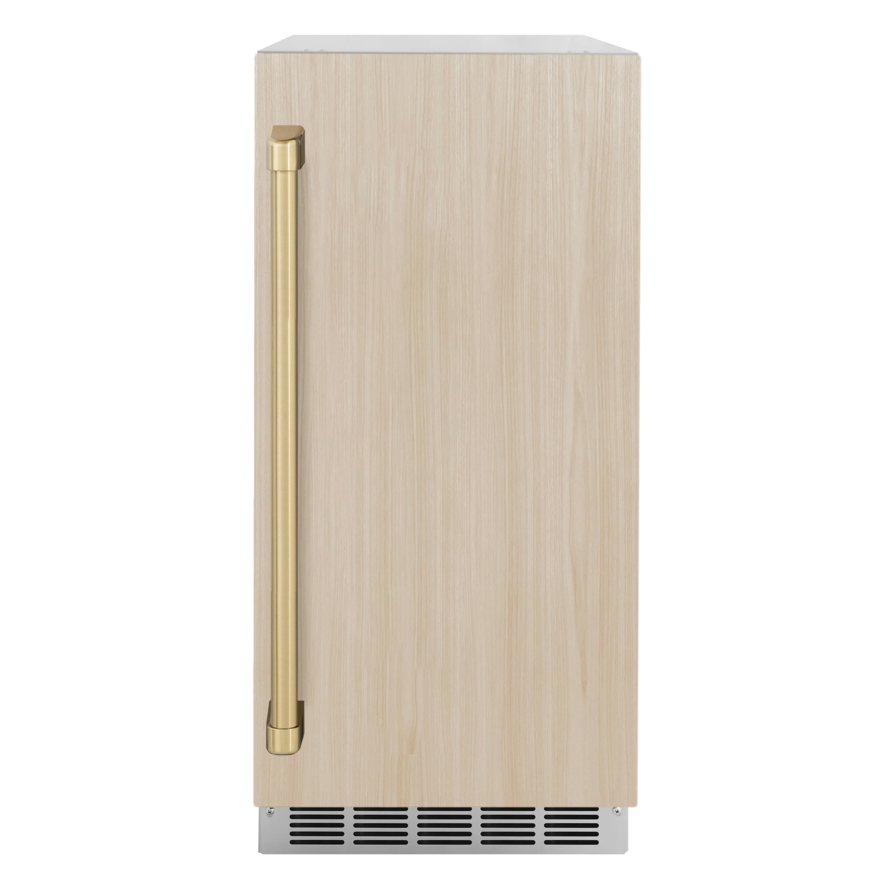 ZLINE Autograph Edition 15 in. Touchstone Clear Cube Ice Maker with Drain Pump and Panel Ready Door with Champagne Bronze Handle (ICCDPZ-15-CB) - Image 4
