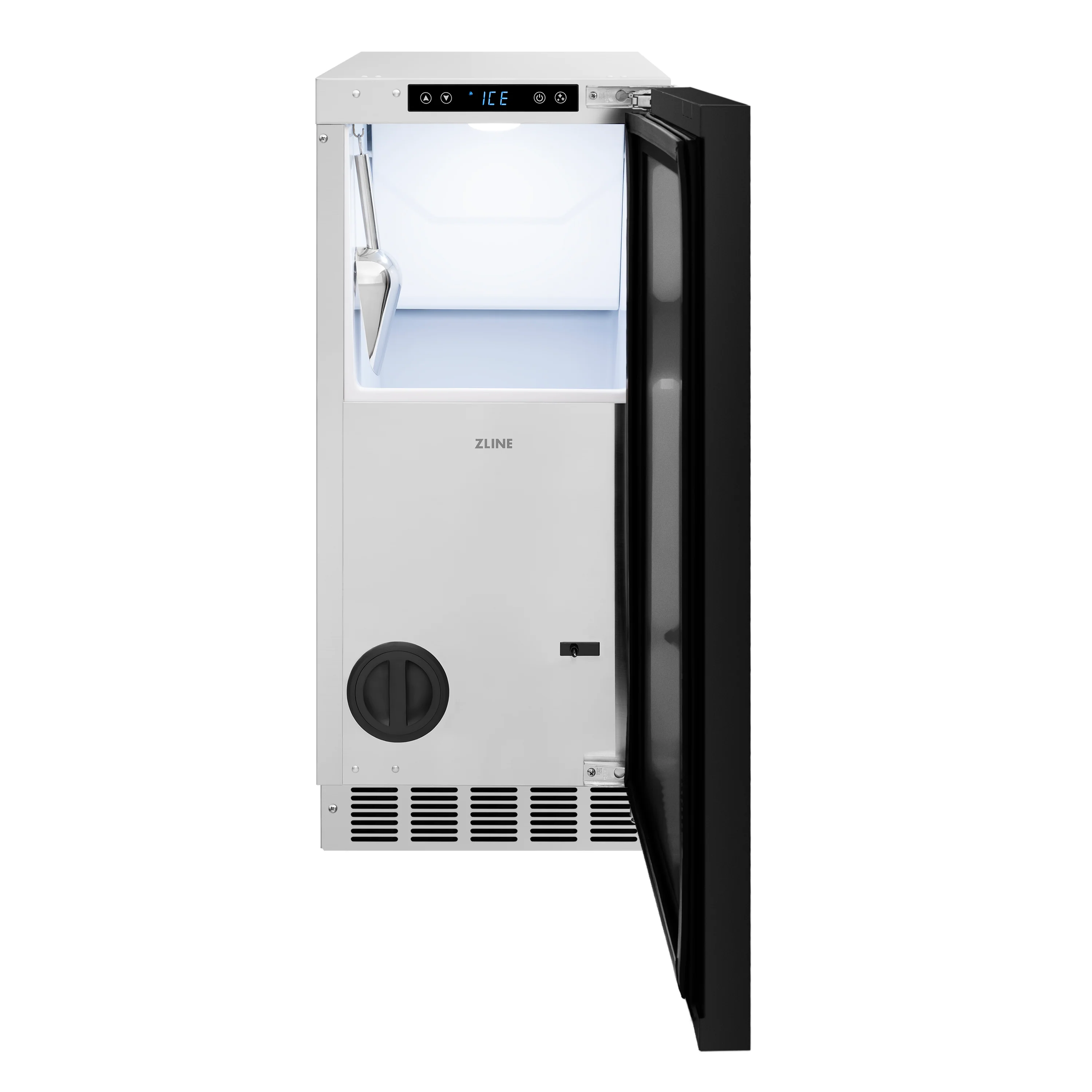 ZLINE Autograph Edition 15 in. Touchstone Clear Cube Ice Maker with Drain Pump and Panel Ready Door with Champagne Bronze Handle (ICCDPZ-15-CB) - Image 7