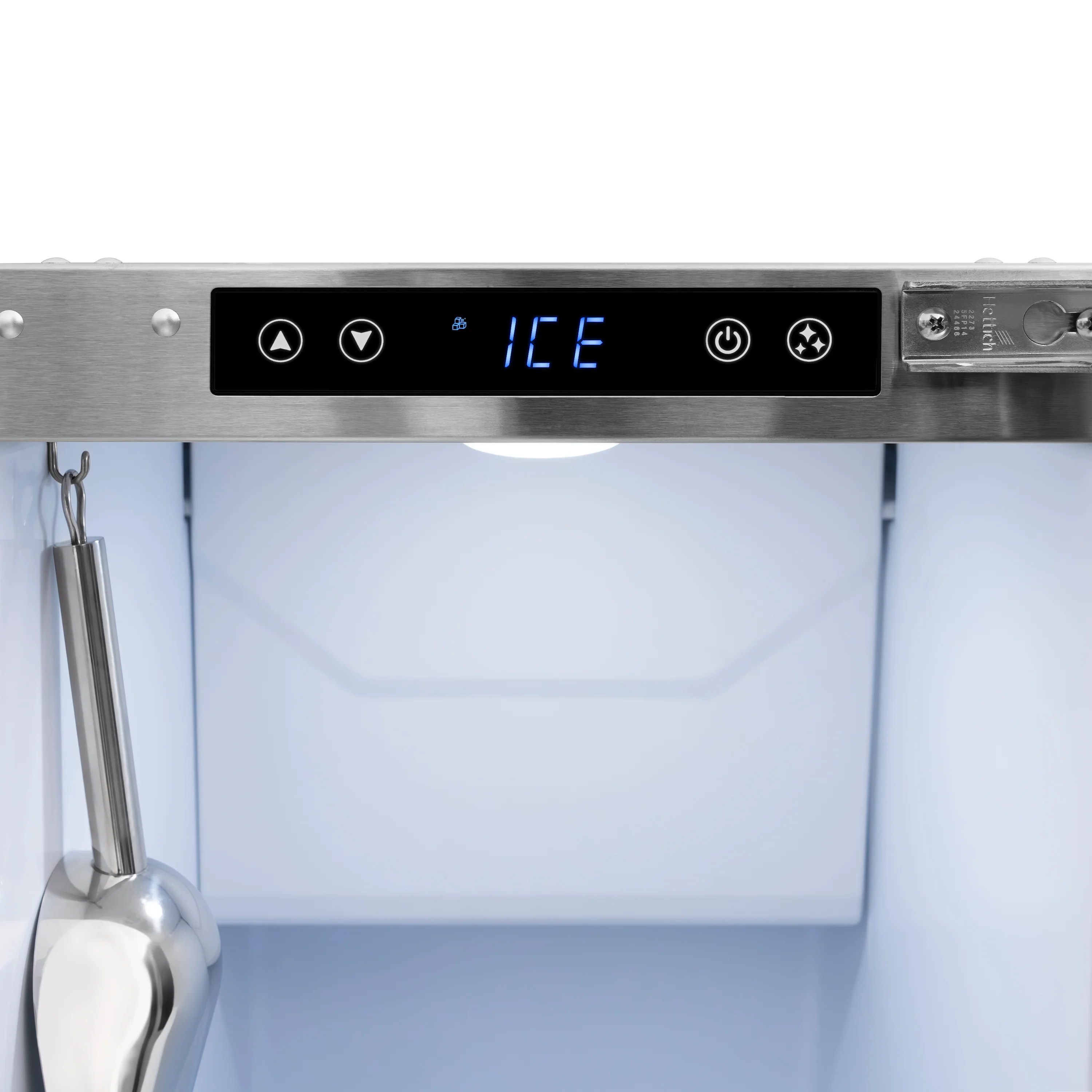 ZLINE Autograph Edition 15 in. Touchstone Clear Cube Ice Maker with Drain Pump and Satin Stainless Steel Door with Champagne Bronze Handle (ICCDZ-SN-15-CB) - Image 7