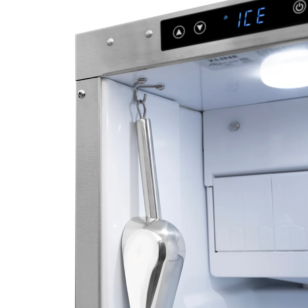 ZLINE Autograph Edition 15 in. Touchstone Gourmet Ice Maker with Drain Pump and Black Stainless Steel Door with Polished Gold Helix Handle (IGMDZ-BS-15-KG) - Image 4