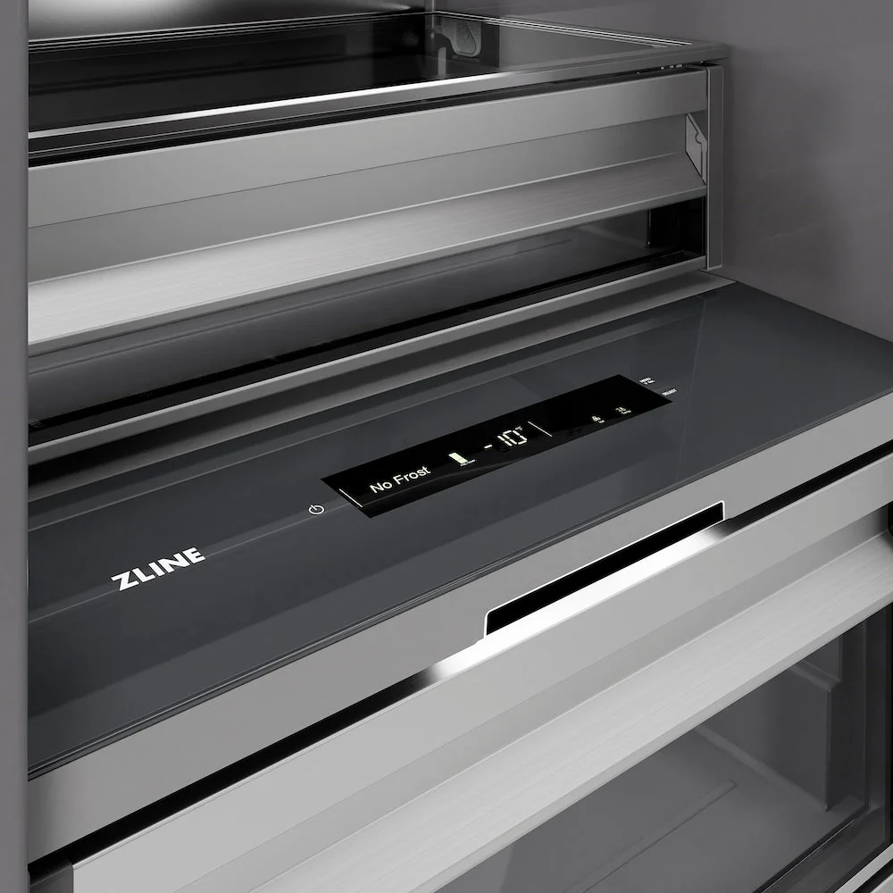 ZLINE Autograph Edition 18 in. 8.6 cu. ft. Panel Ready Left Hinge Column Freezer with Graphite Gray Interior and Matte Black Accents (RBCFVLZ-18-MB) - Image 8