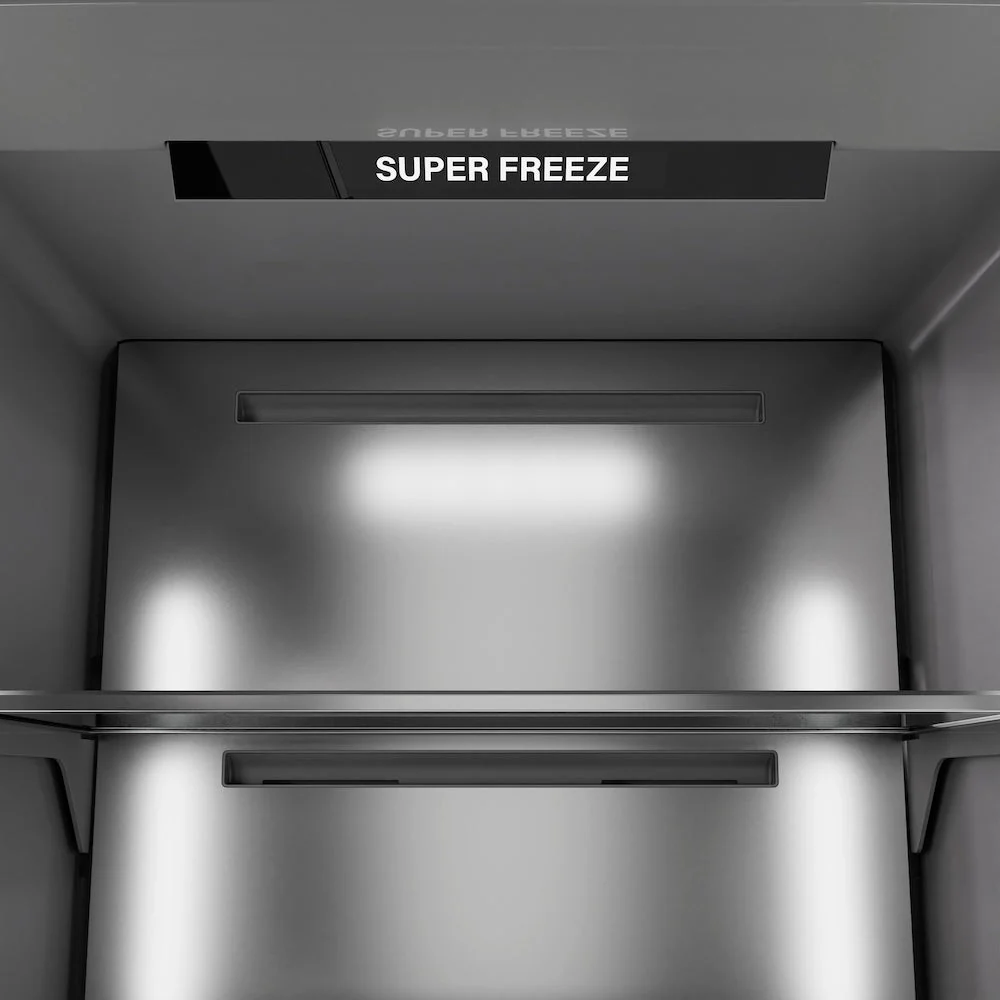 ZLINE Autograph Edition 18 in. 8.6 cu. ft. Right Hinge Column Freezer in White Matte with Graphite Gray Interior and Polished Gold Accents (RCFVRZ-WM-18-G) - Image 7