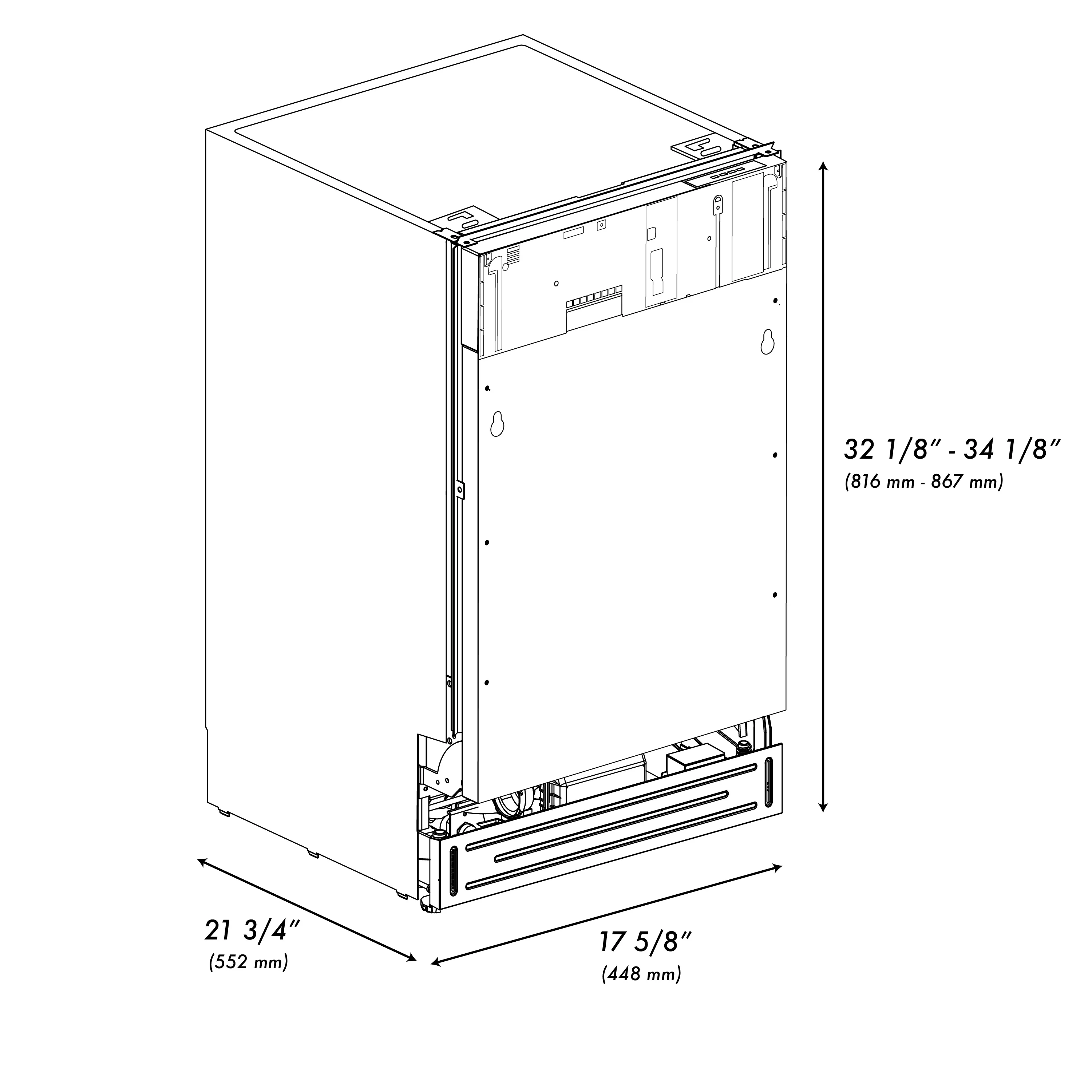 ZLINE Autograph Edition 18” Tallac Series 3rd Rack Top Control Dishwasher in Custom Panel Ready with Champagne Bronze Handle, 51dBa (DWVZ-18-CB) - Image 10