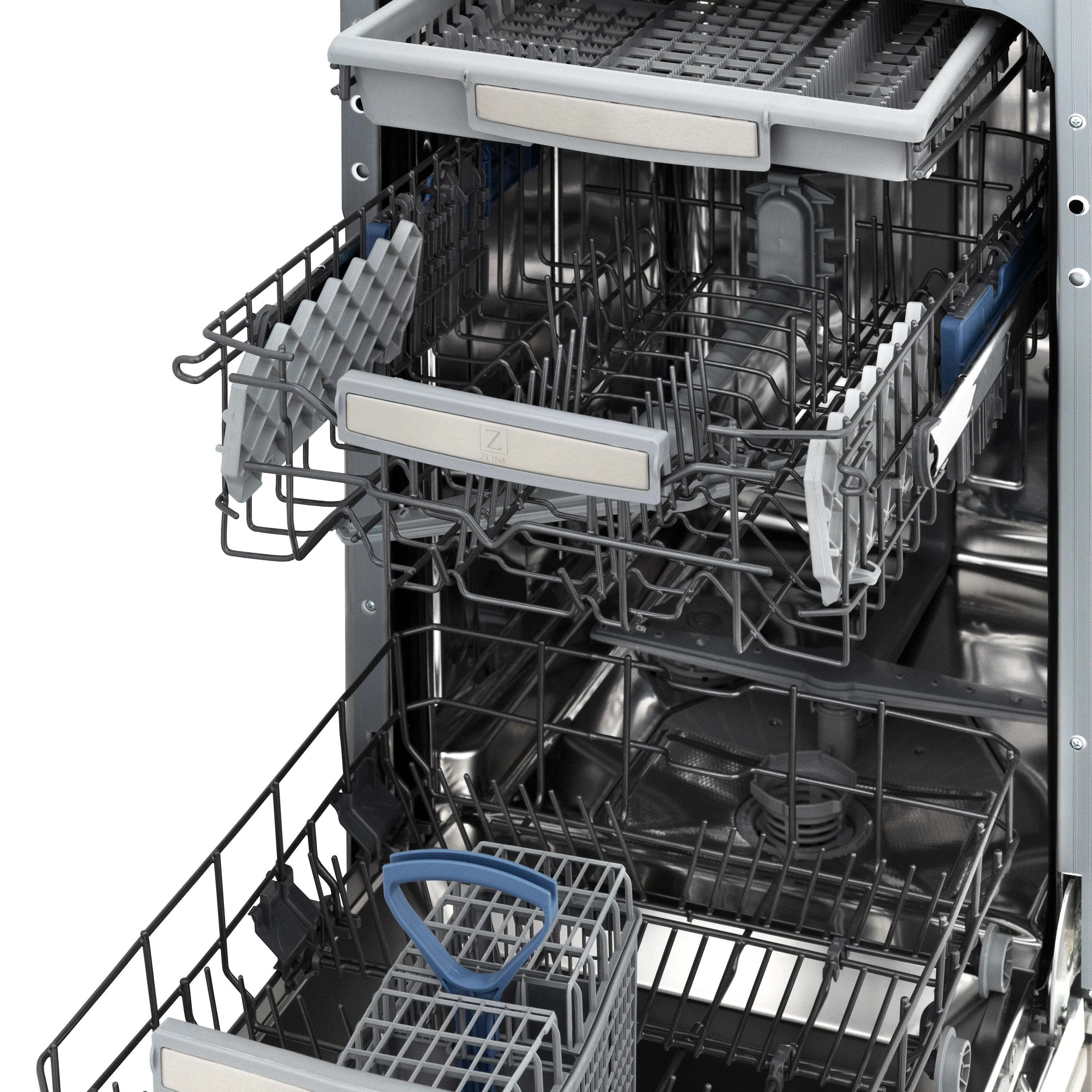 ZLINE Autograph Edition 18” Tallac Series 3rd Rack Top Control Dishwasher in Custom Panel Ready with Champagne Bronze Handle, 51dBa (DWVZ-18-CB) - Image 7