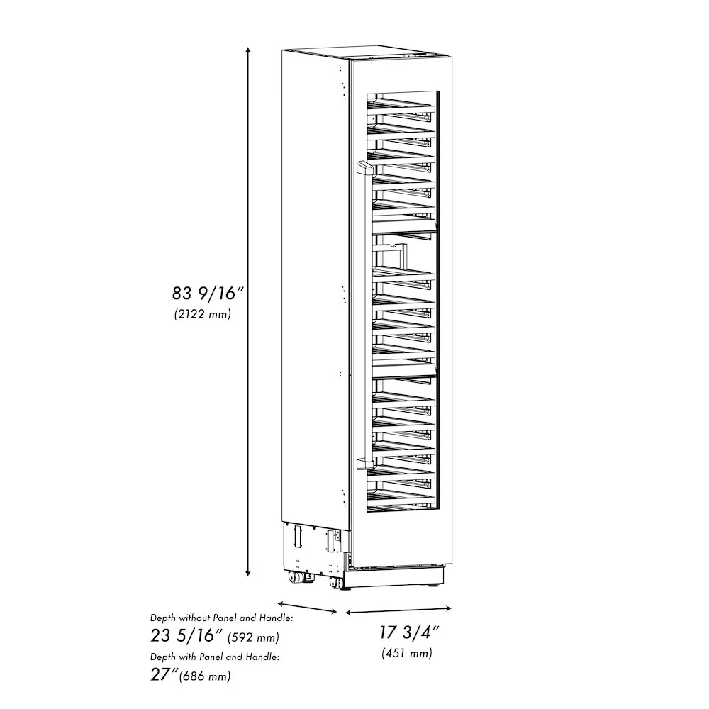 ZLINE Autograph Edition 18 in. 9.0 cu. ft. Triple Zone 68 Bottle Right Hinge Column Wine Cooler in White Matte with Champagne Bronze Accents (RCWVRZ-WM-18-CB) - Image 11