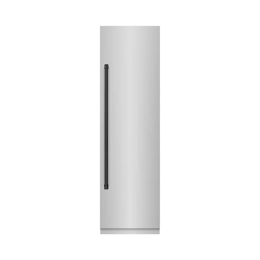 ZLINE Autograph Edition 24 in. 12.5 cu. ft. Column Refrigerator in Stainless Steel with Graphite Gray Interior and Matte Black Accents (RCRVZ-30424-MB) - Image 2