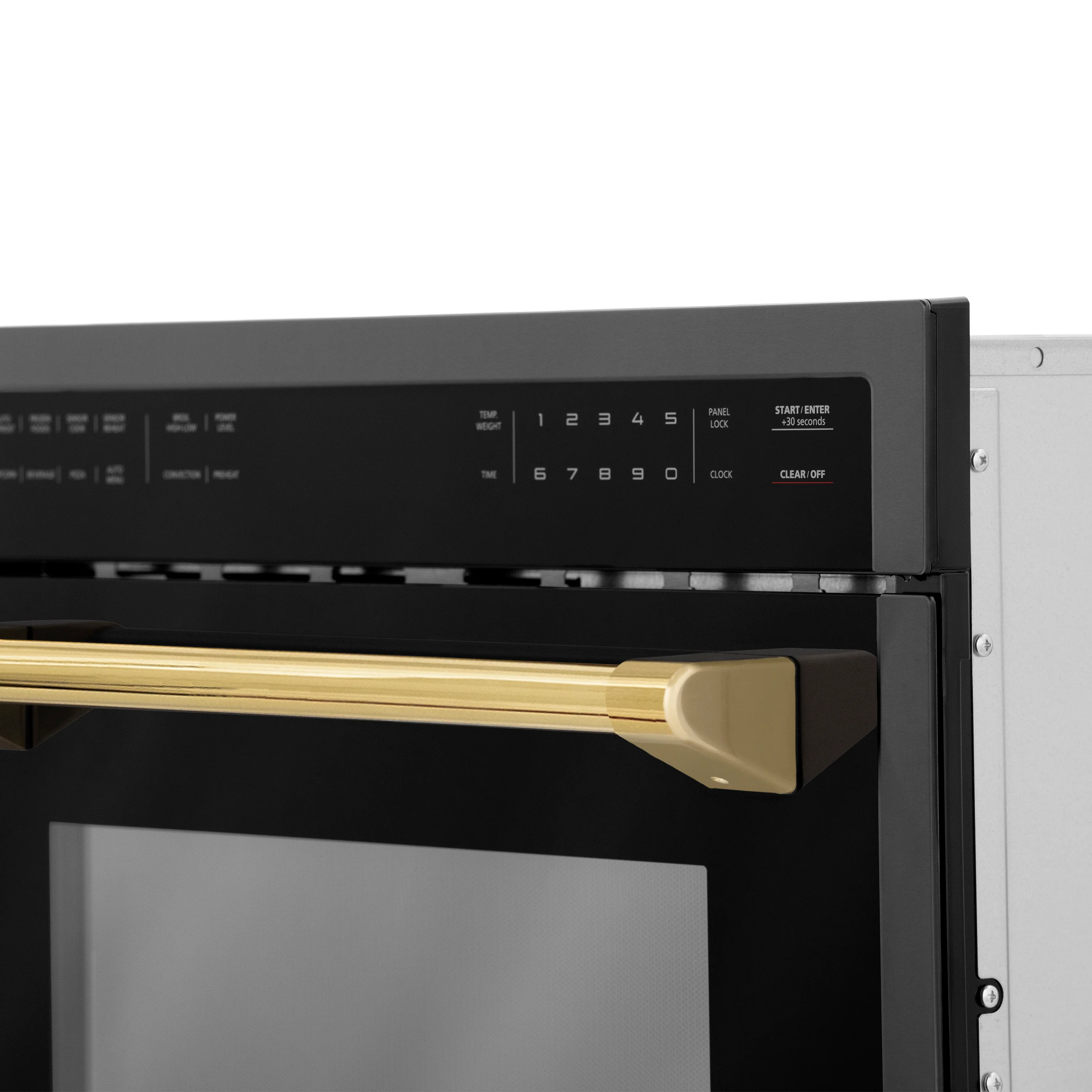 ZLINE Autograph Edition 24" 1.6 cu ft. Built-in Convection Microwave Oven in Black Stainless Steel and Polished Gold  Accents (MWOZ-24-BS-G) - Image 4