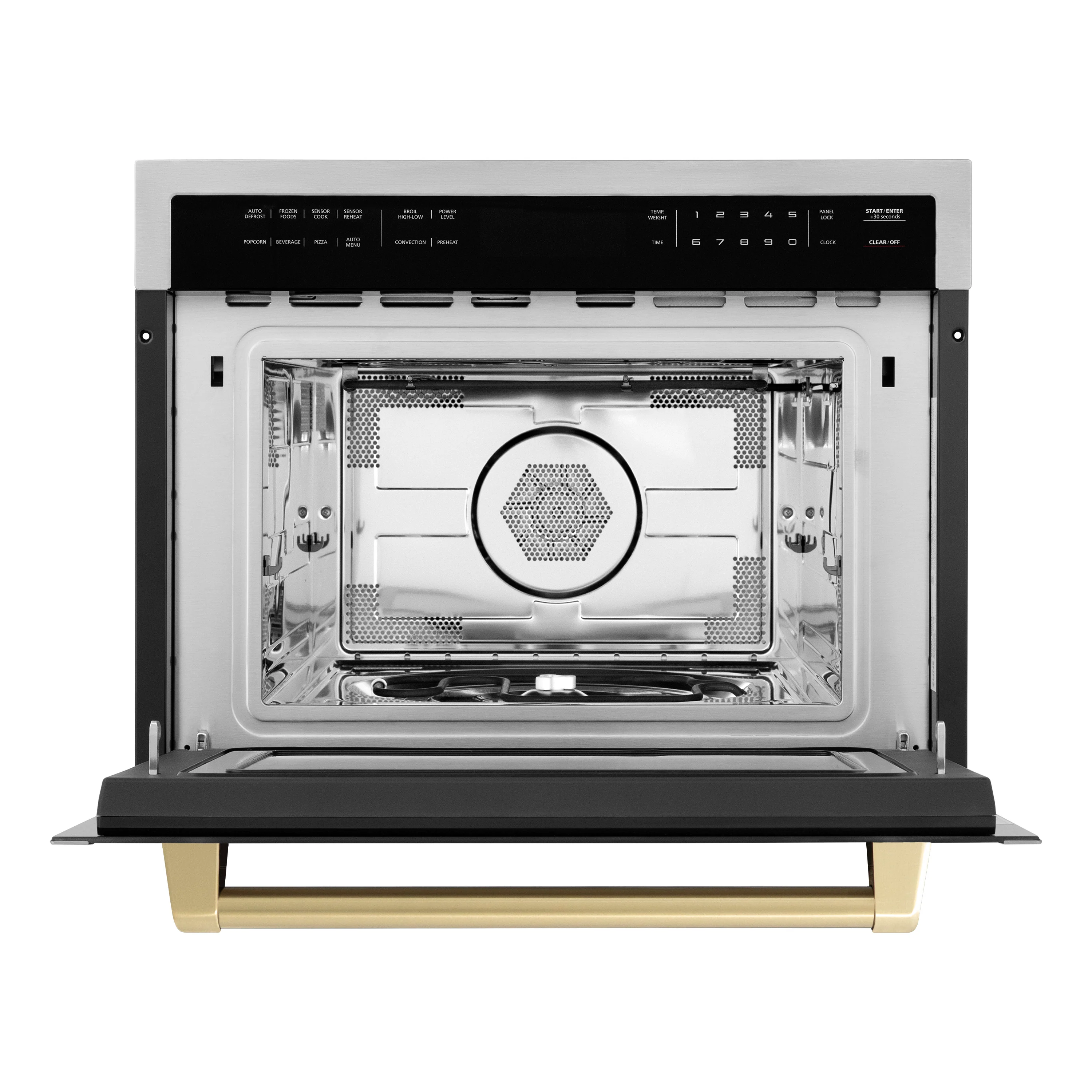 ZLINE Autograph Edition 24" 1.6 cu ft. Built-in Convection Microwave Oven in Stainless Steel and Champagne Bronze Accents (MWOZ-24-CB) - Image 4