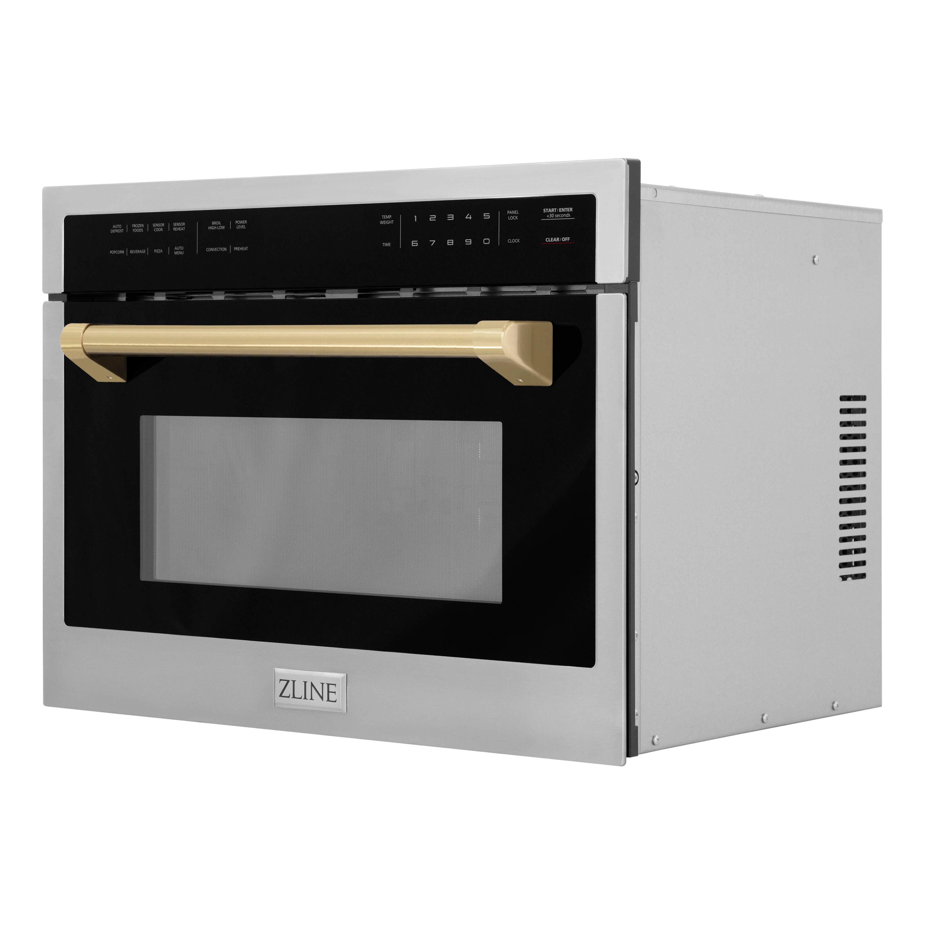 ZLINE Autograph Edition 24" 1.6 cu ft. Built-in Convection Microwave Oven in Stainless Steel and Champagne Bronze Accents (MWOZ-24-CB) - Image 5