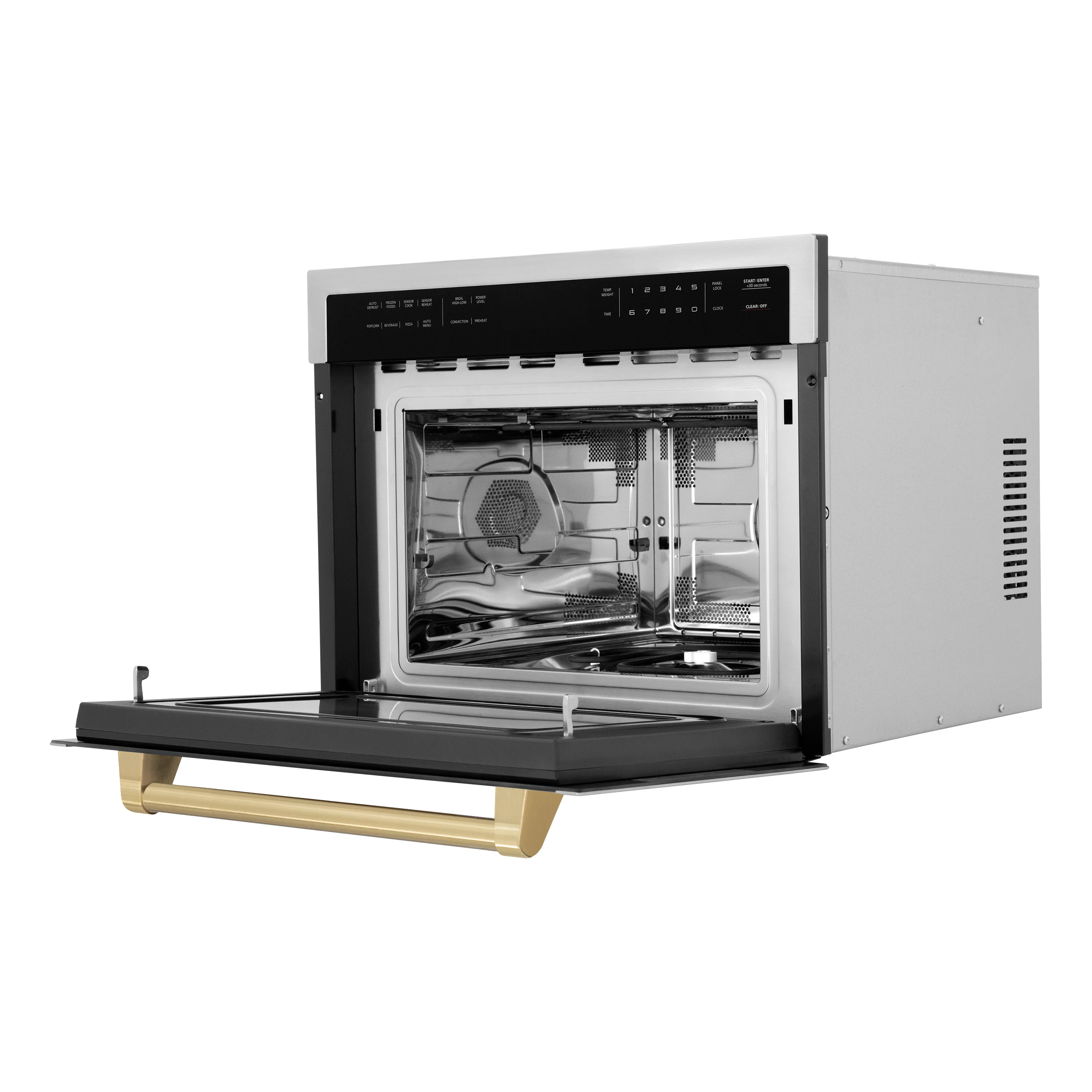 ZLINE Autograph Edition 24" 1.6 cu ft. Built-in Convection Microwave Oven in Stainless Steel and Champagne Bronze Accents (MWOZ-24-CB) - Image 6