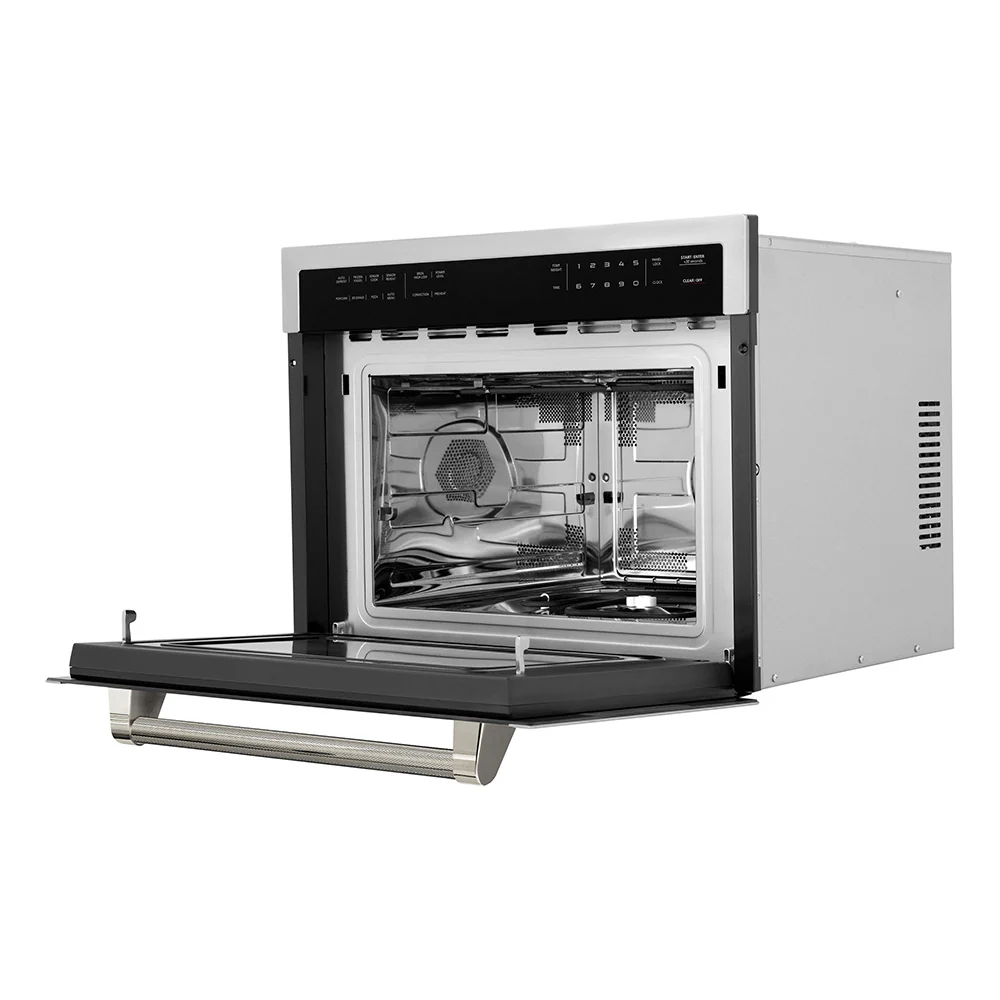 ZLINE Autograph Edition 24 in. 1.6 cu ft. Built-in Convection Microwave Oven in Stainless Steel and Polished Nickel Helix Handle (MWOZ-24-KPN) - Image 5