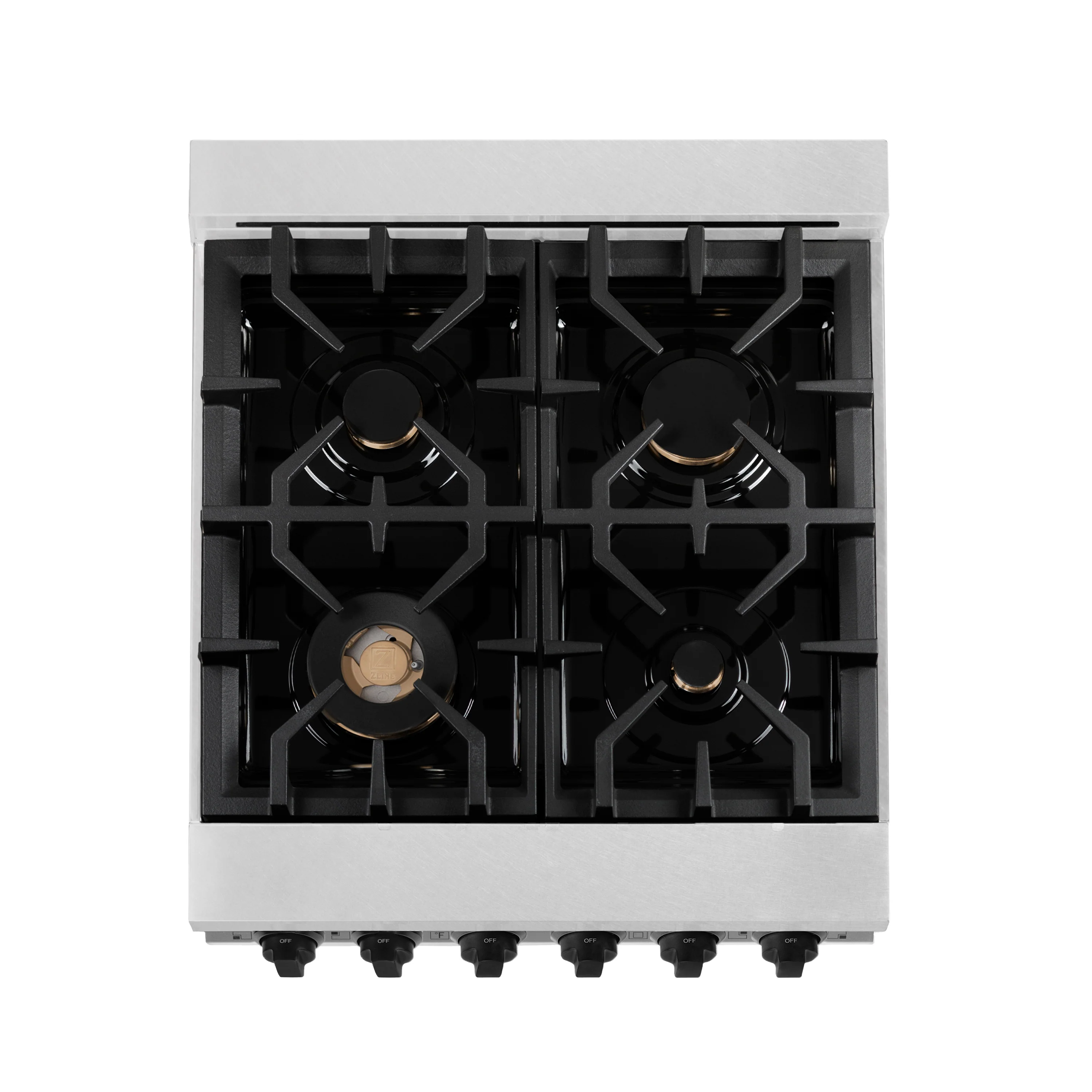 ZLINE Autograph Edition 24 in. 2.8 cu. ft. Legacy Dual Fuel Range with 4 Burner Gas Cooktop and Electric Convection Oven in Satin Stainless Steel and Matte Black Accents (RASZ-SN-24-MB) - Image 9