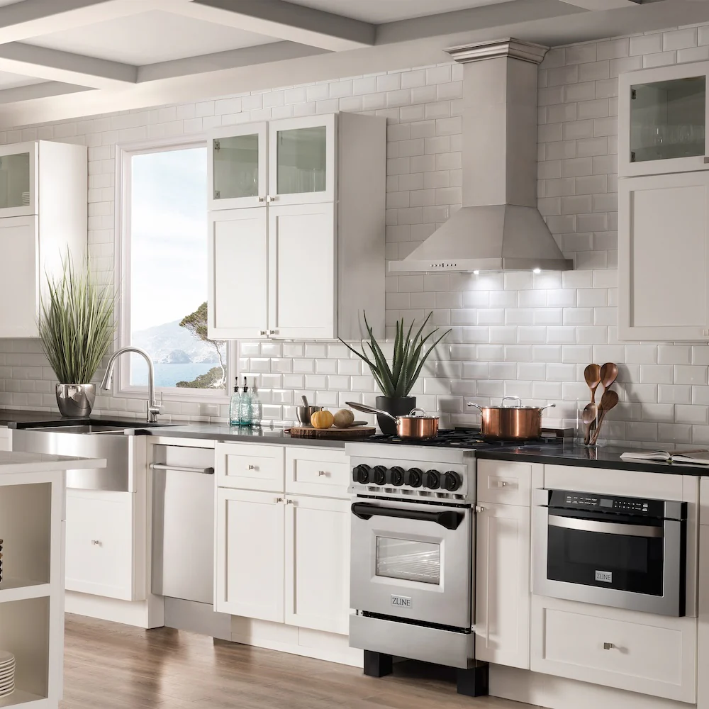 ZLINE Autograph Edition 24 in. 2.8 cu. ft. Legacy Dual Fuel Range with 4 Burner Gas Cooktop and Electric Convection Oven in Stainless Steel and Matte Black Accents, Open Box-Great Condition - Image 13