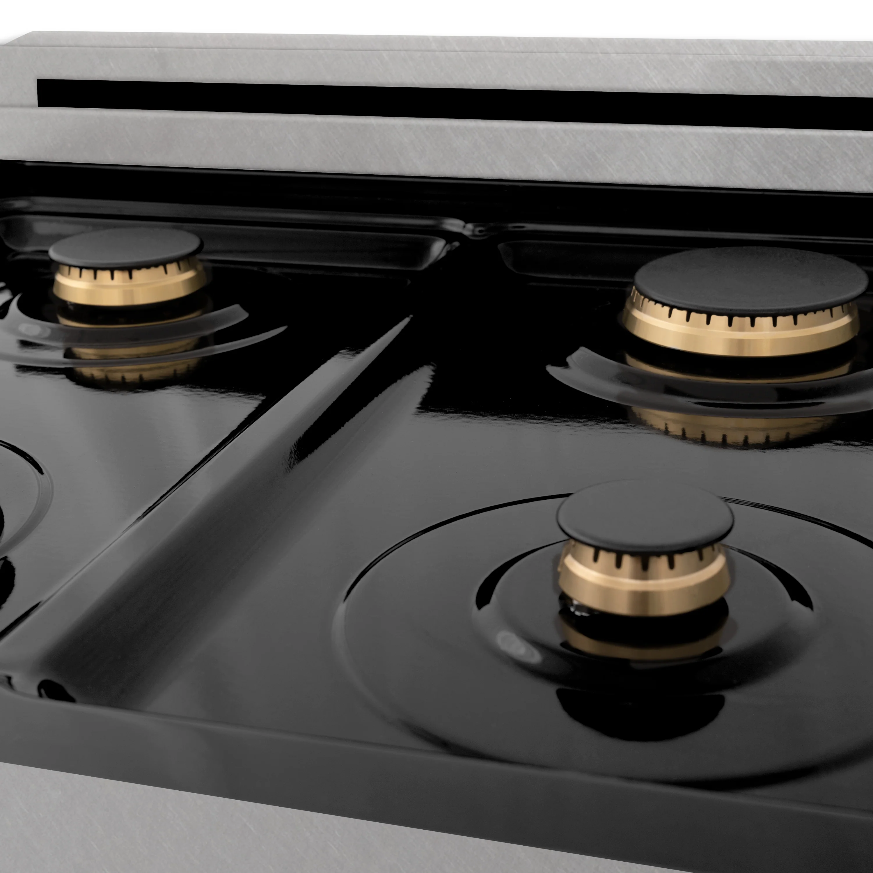 ZLINE Autograph Edition 24 in. 2.8 cu. ft. Legacy Dual Fuel Range with 4 Burner Gas Cooktop and Electric Convection Oven in Satin Stainless Steel with White Matte Door and Matte Black Accents (RASZ-WM-24-MB) - Image 5