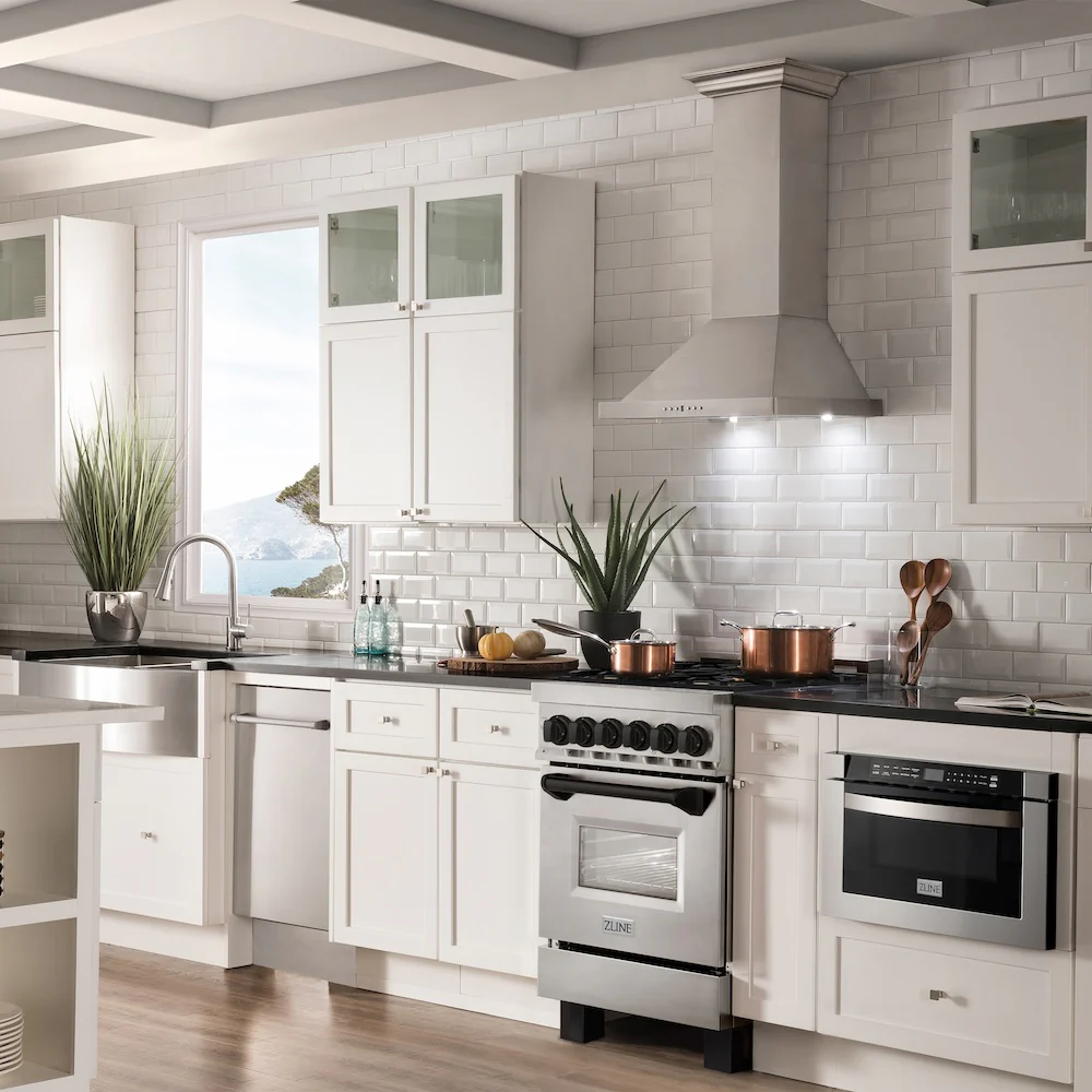 ZLINE Autograph Edition 24 in. 2.8 cu. ft. Legacy Dual Fuel Range with 4 Burner Gas Cooktop and Electric Convection Oven in Stainless Steel and Matte Black Accents (RAZ-24-MB) - Image 2