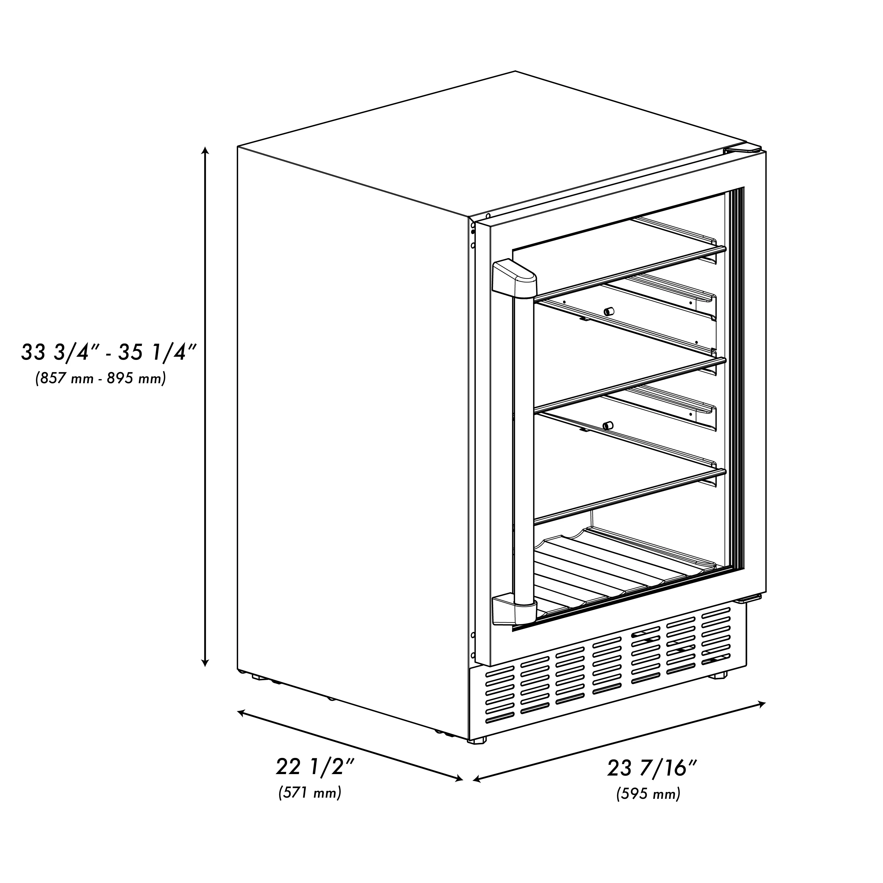 ZLINE 24" Autograph Edition 154 Can Beverage Cooler Fridge with Adjustable Shelves in Stainless Steel with Polished Gold Accents (RBVZ-US-24-G) - Image 14