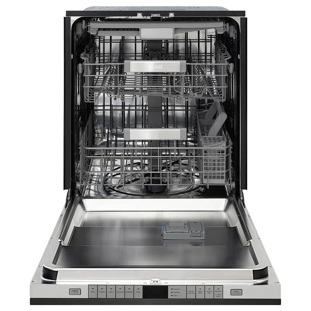 ZLINE Autograph Edition 24 in. Monument Series 3rd Rack Dishwasher with Auto Door Open Drying, 44dBa, Black Stainless Steel Panel with Champagne Bronze Helix Handle (DWMTZ-BS-24-KCB) - Image 8