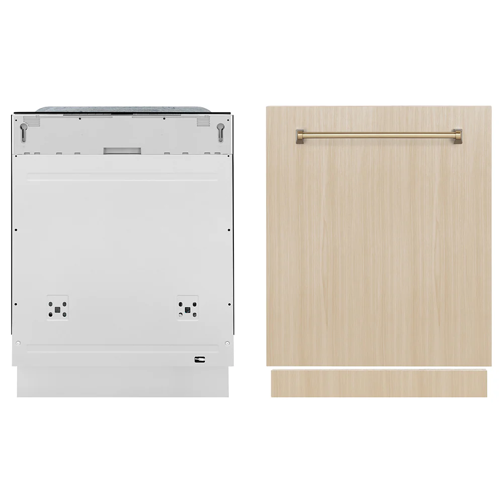 ZLINE Autograph Edition 24 in. Monument Series 3rd Rack Dishwasher with Auto Door Open Drying, 44dBa, Panel Ready with Champagne Bronze Handle (DWMTZ-24-CB) - Image 7
