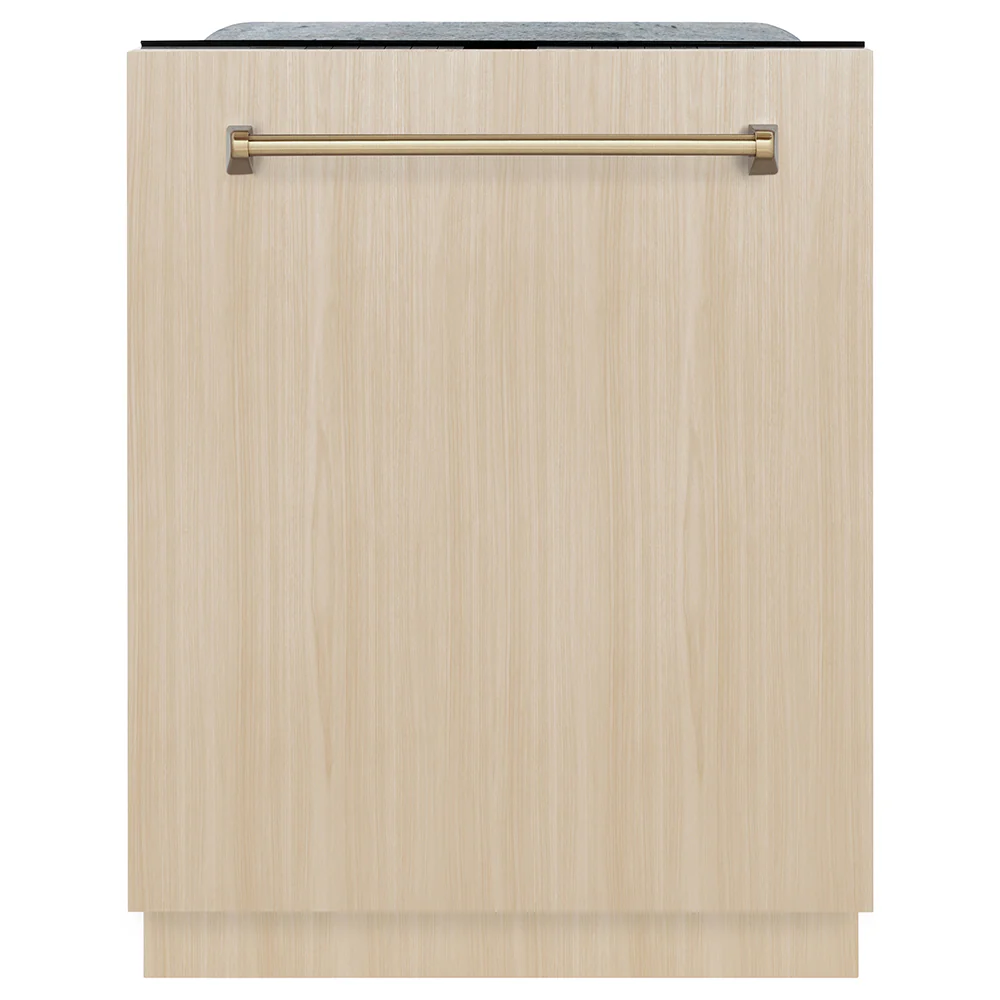 ZLINE Autograph Edition 24 in. Monument Series 3rd Rack Dishwasher with Auto Door Open Drying, 44dBa, Panel Ready with Champagne Bronze Handle (DWMTZ-24-CB) - Image 8
